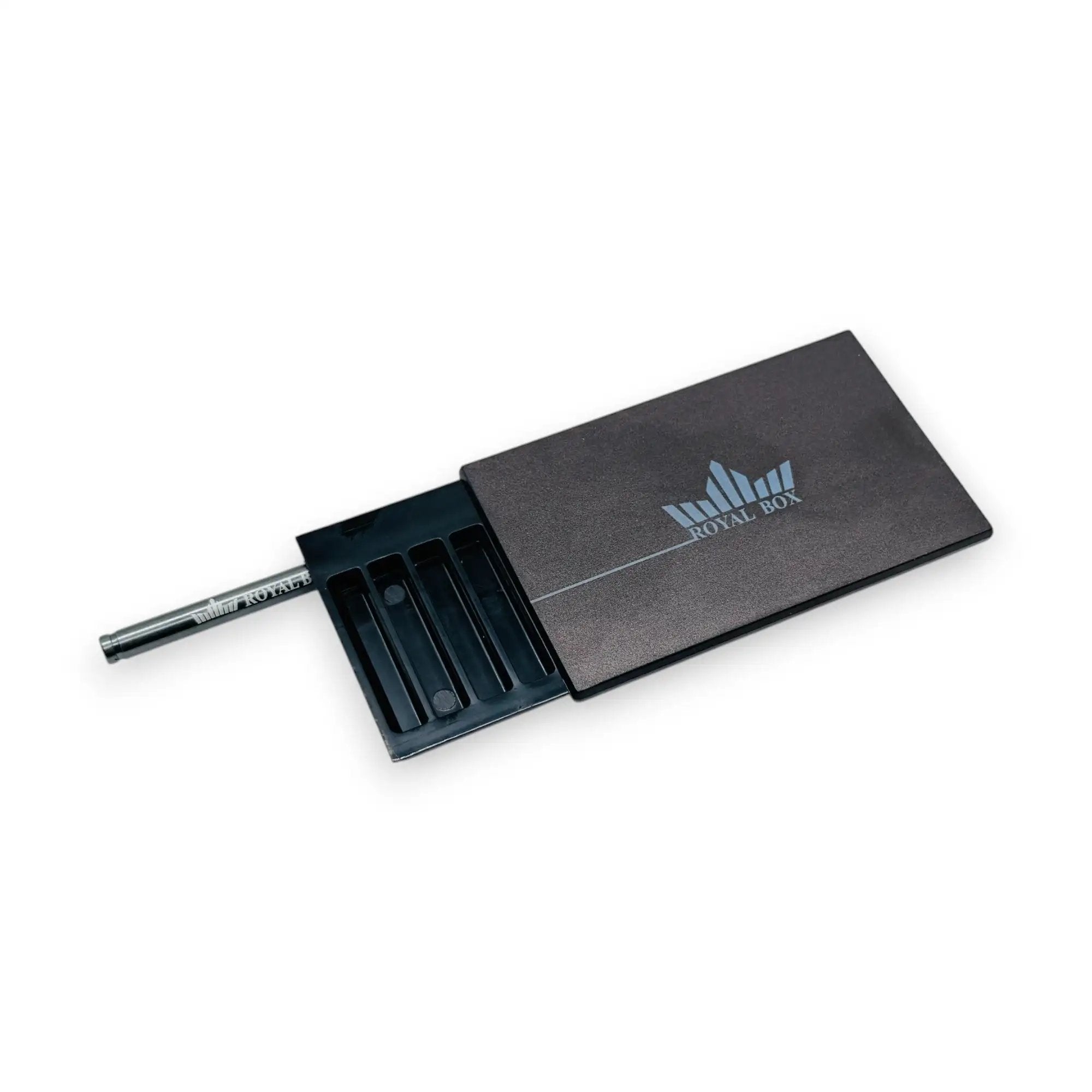 Royal Box Schwarz mit integriertem Röhrchen und Dosierer – Kompakt, Elegant & Vielseitig - from DieBallerei