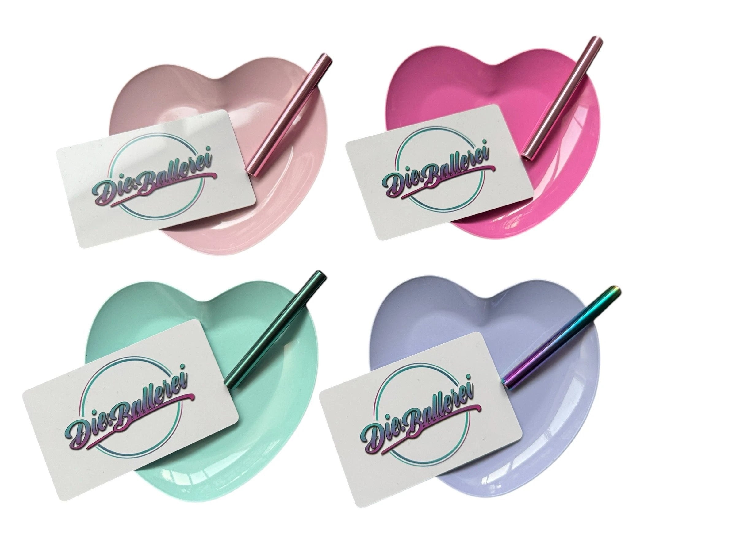 Pastell Herz Brettchen Ziehunterlage/Bauunterlage aus Blech in 4 Farben - from DieBallerei