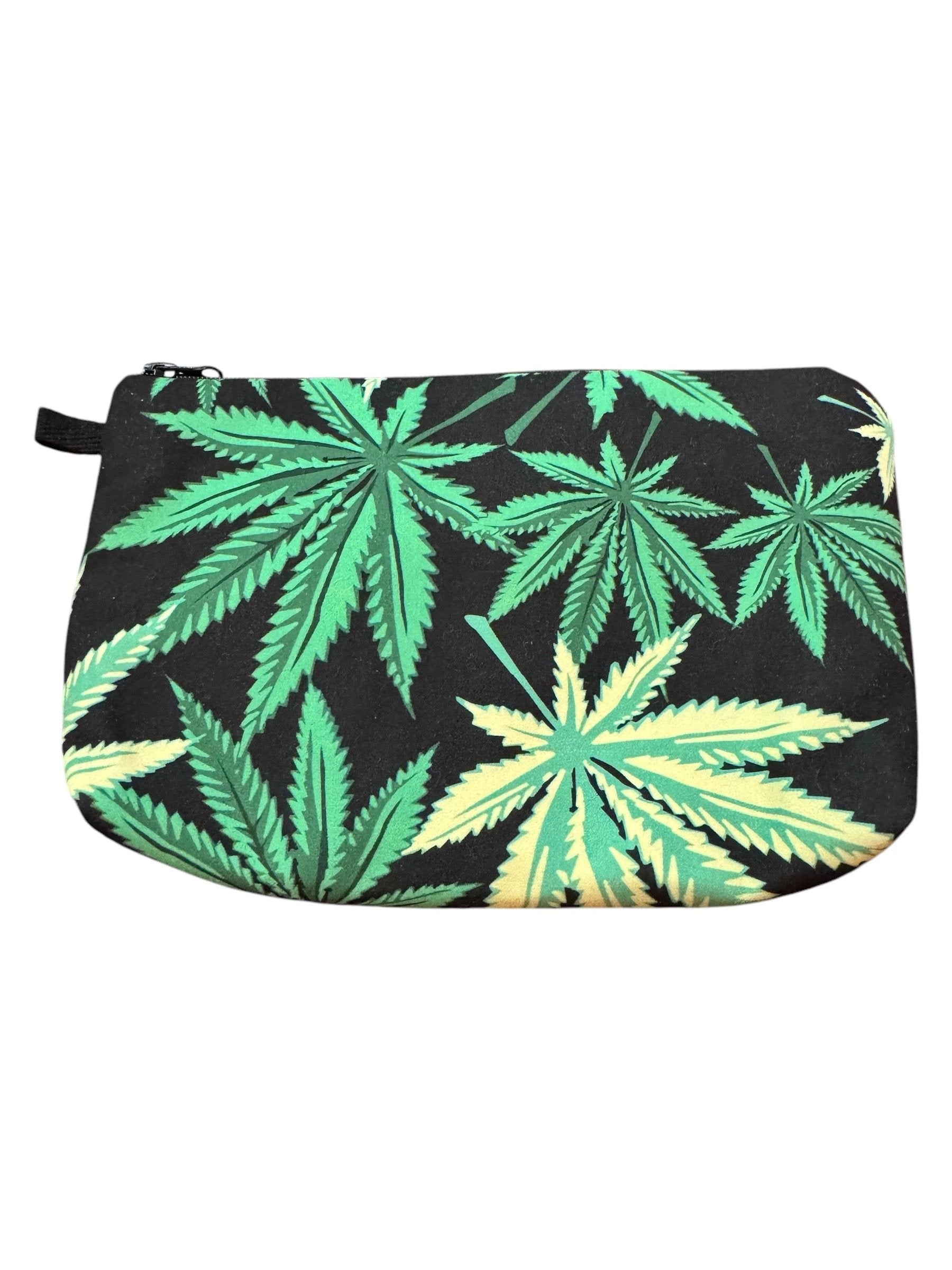 Praktischer Aufbewahrungsbeutel/Schminktasche mit Hanf-Blätter-Aufdruck - from DieBallerei