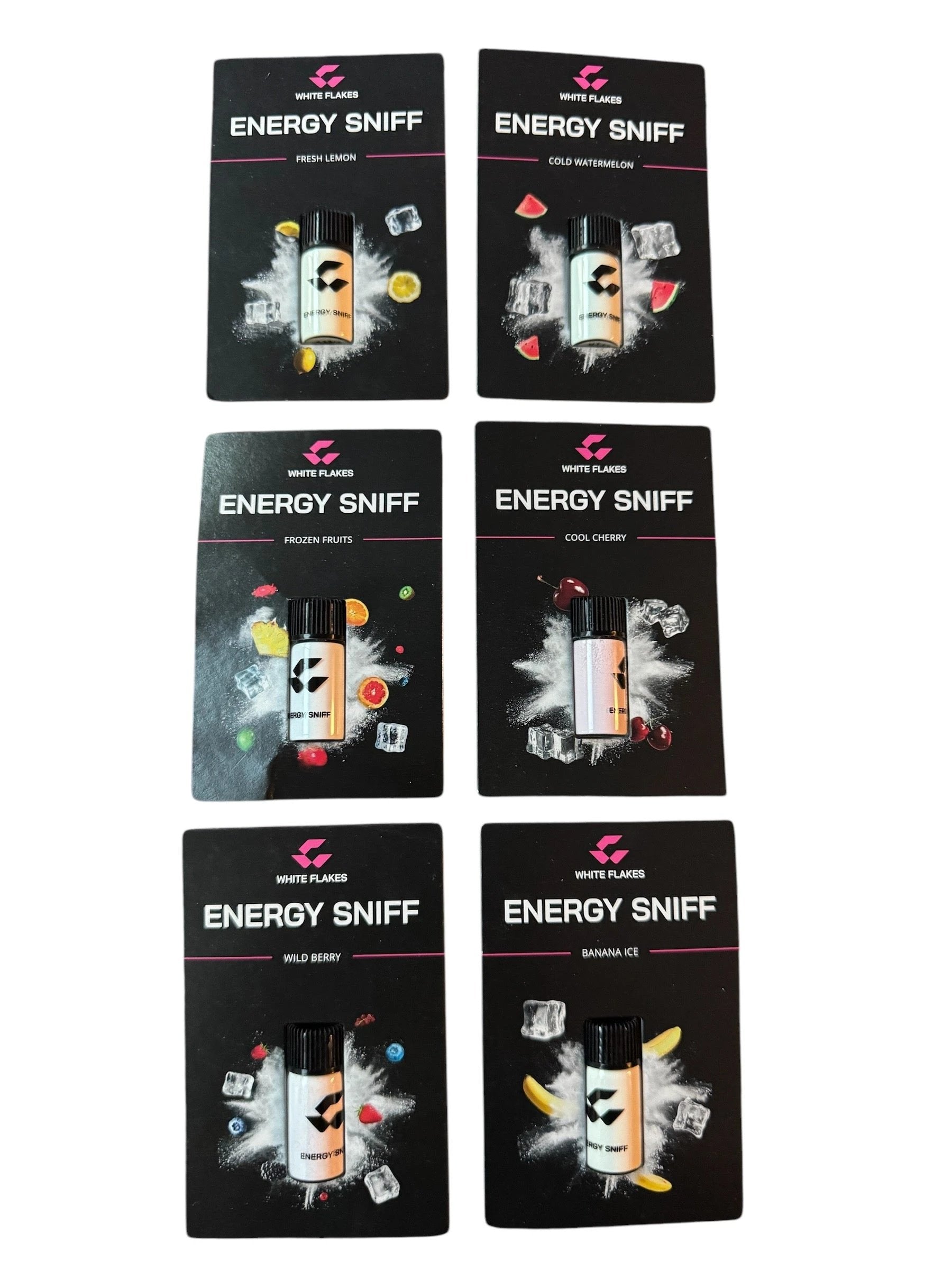 White Flakes Energy Sniff – Dein Energie-Kick für den Alltag 6 fruchtige Sorten - from DieBallerei