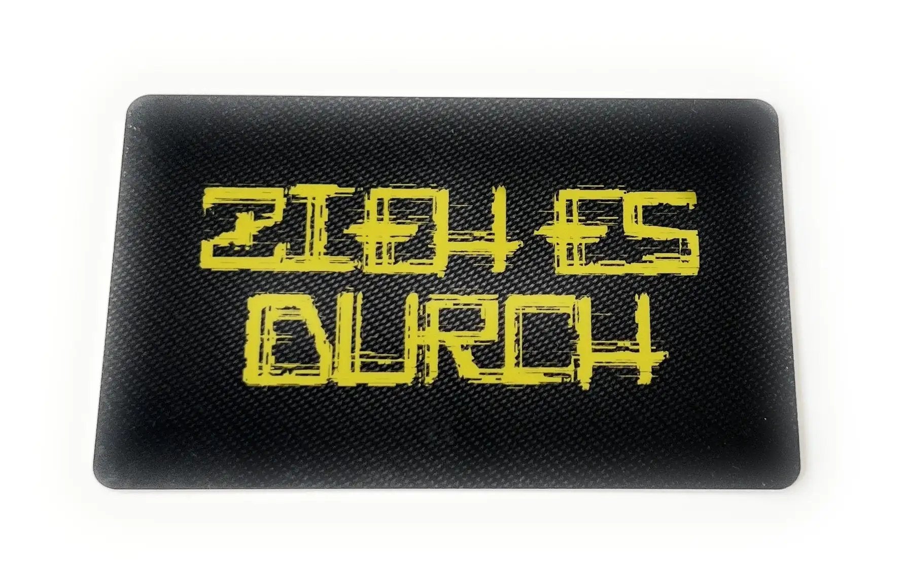 Hack-Karte „ZIEH ES DURCH“ – Carbon Look in Gelb - from DieBallerei