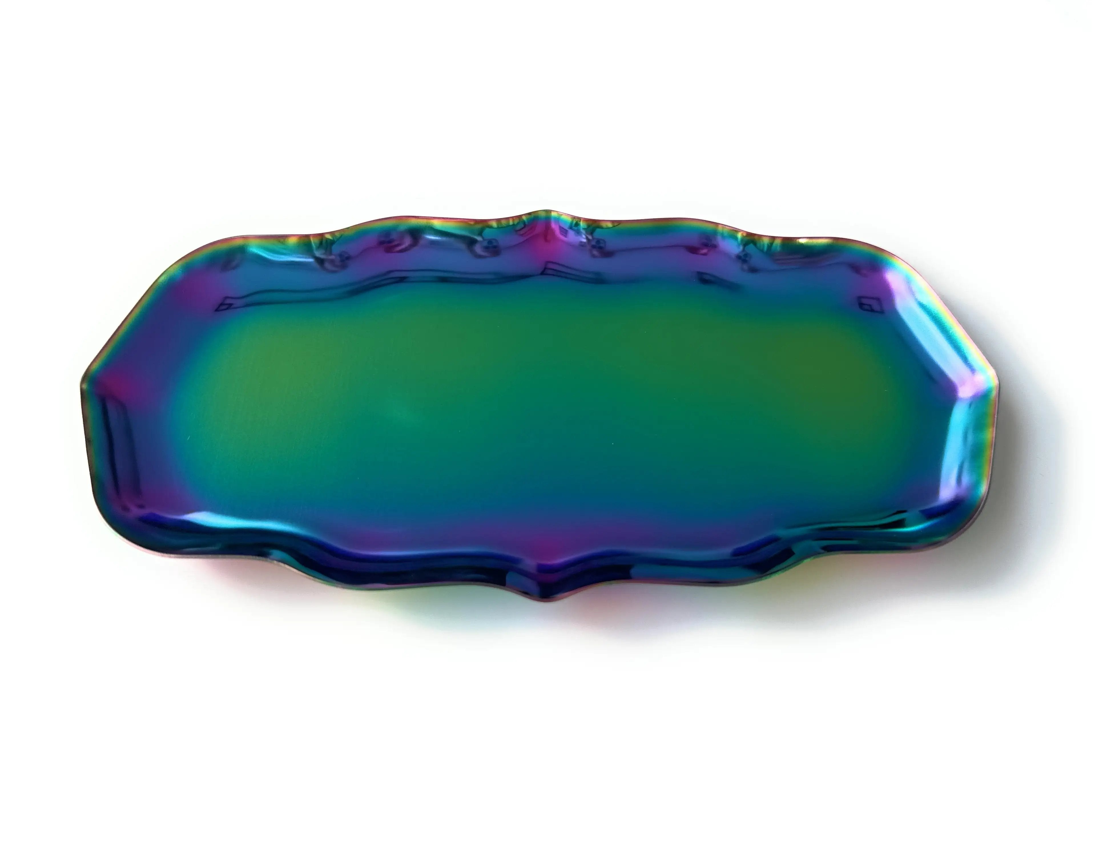 Metall Brettchen im Ornament Stil – Regenbogen | Edle Zieh-Unterlage - from DieBallerei