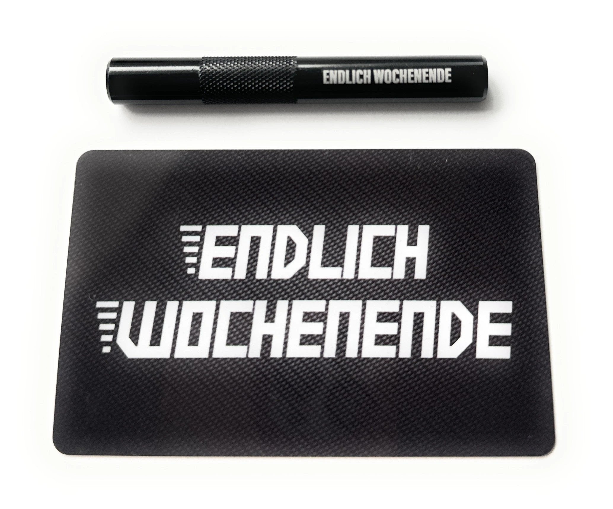 Röhrchen-Set „Endlich Wochenende“ – Alu-Röhrchen mit Gravur & Hack-Karte - from DieBallerei