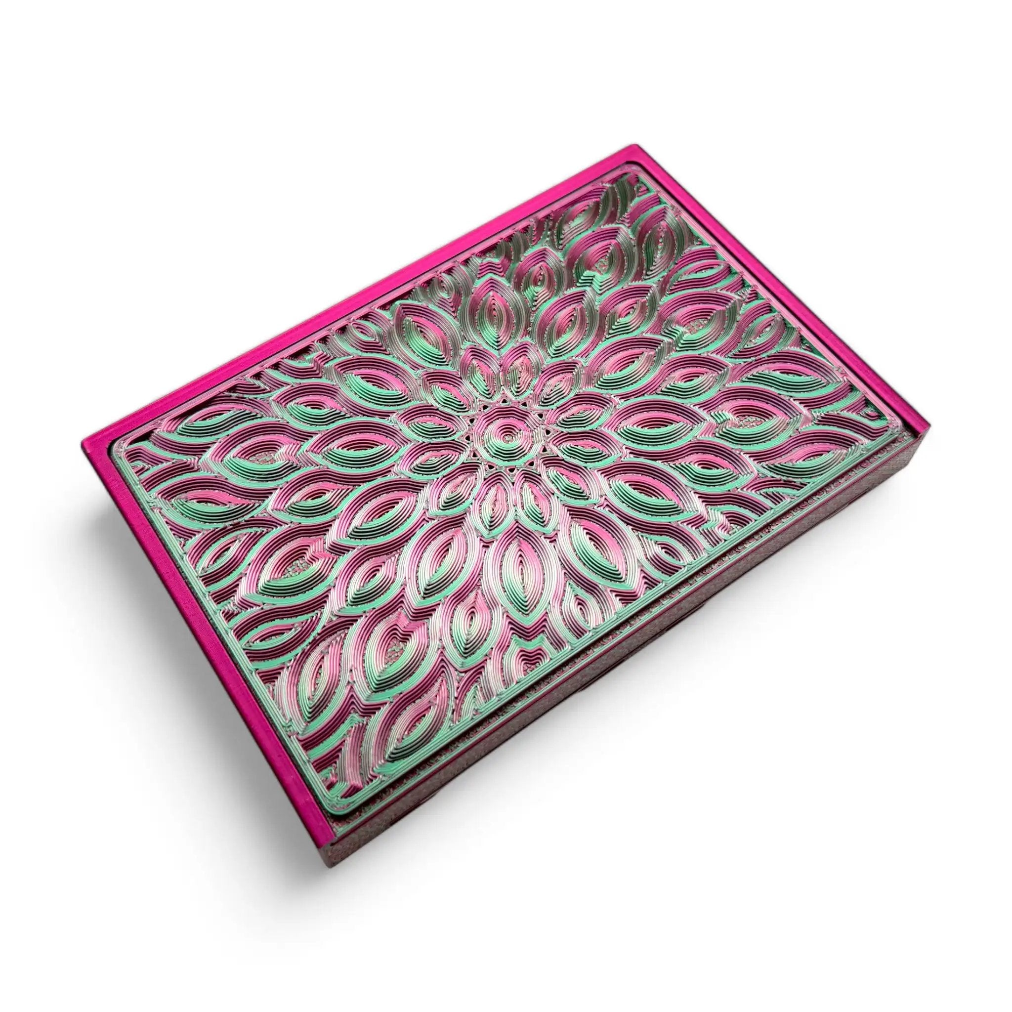 Baller-Box XL Infinity Blossom inkl. integriertem Spiegel, 2x Röhrchen und Hack-Karten Rot / Grün - from DieBallerei