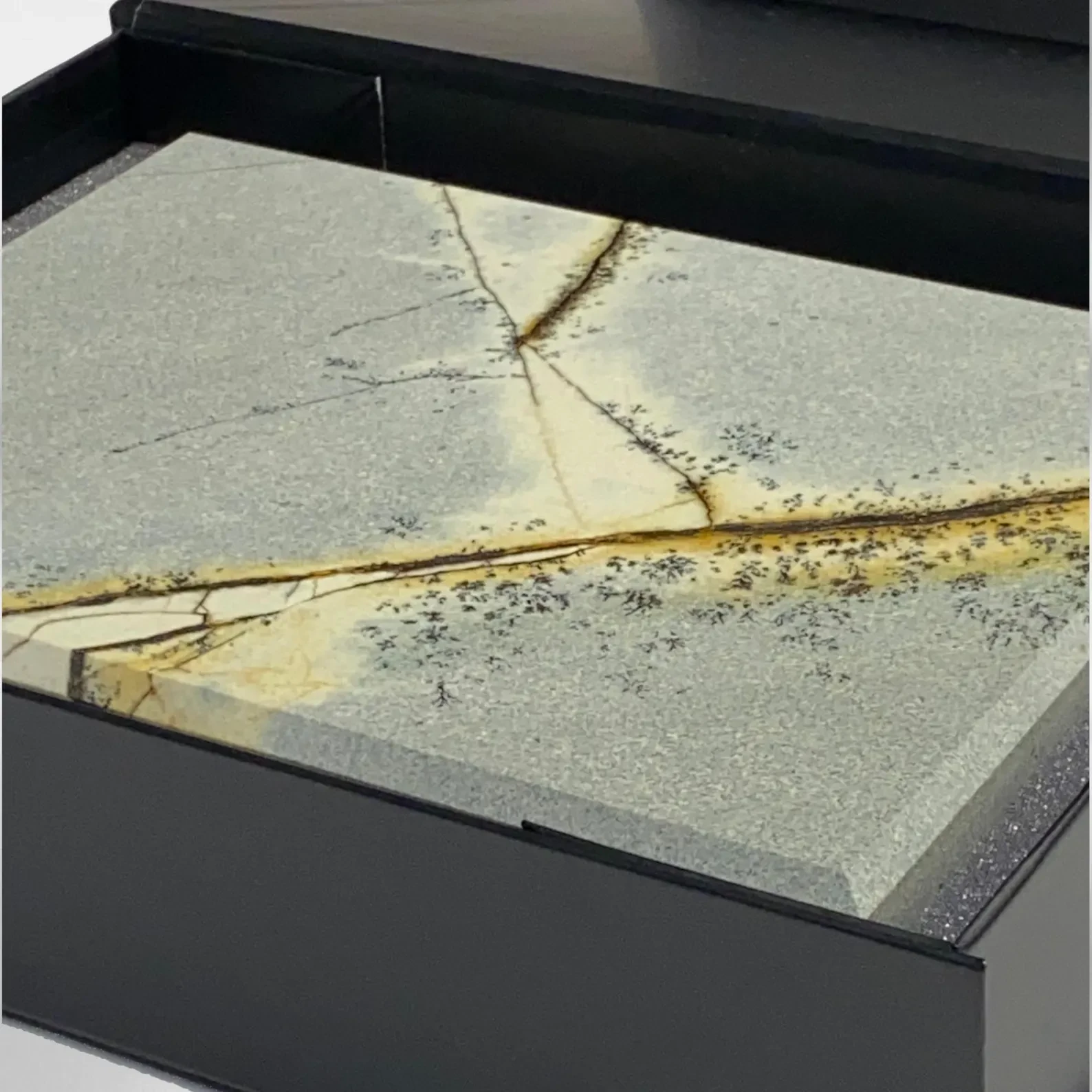 Kokaninchen Granit Untersetzer "Blue Roma" hochwertige Aufbewahrungsschublade, Tassenuntersetzer, hochwertige Granitplatte - from DieBallerei