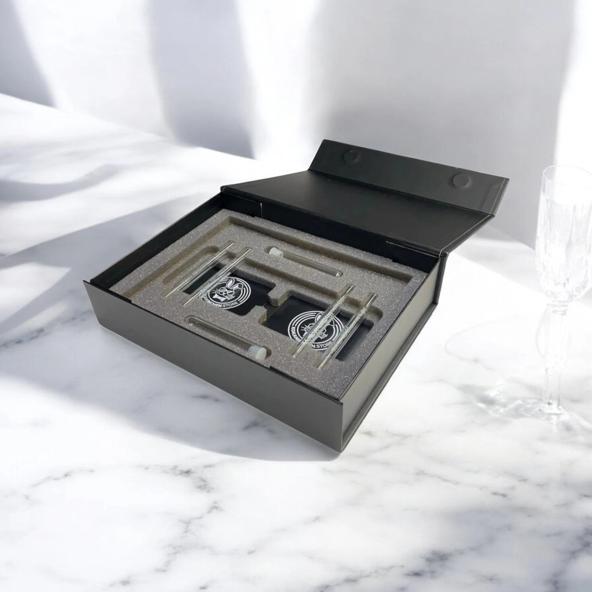 Kokaninchen Granit Untersetzer "Belvedere" hochwertige Aufbewahrungsschublade, Tassenuntersetzer, hochwertige Granitplatte - from DieBallerei