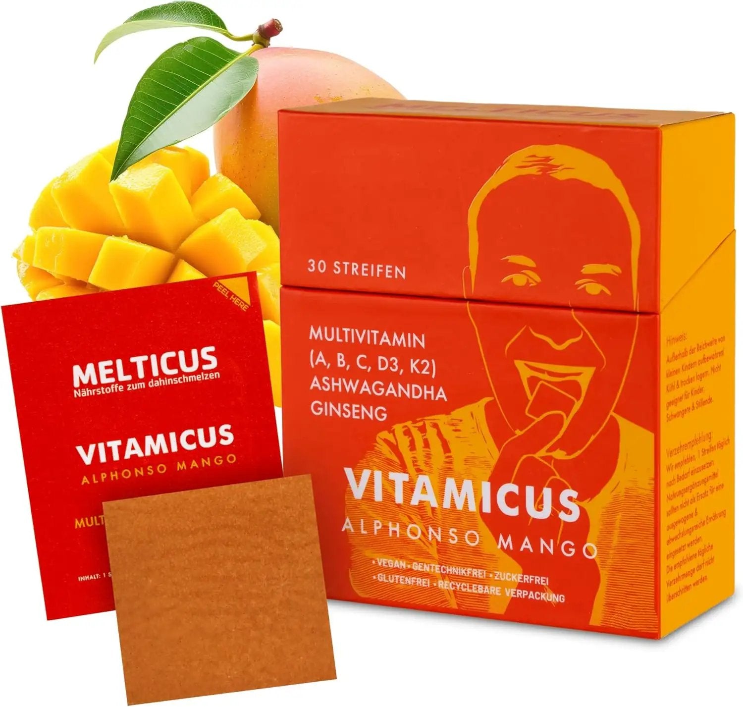 Vitamicus®: Das Revolutionäre Multivitaminpräparat - 30 Streifen - Mango - from DieBallerei