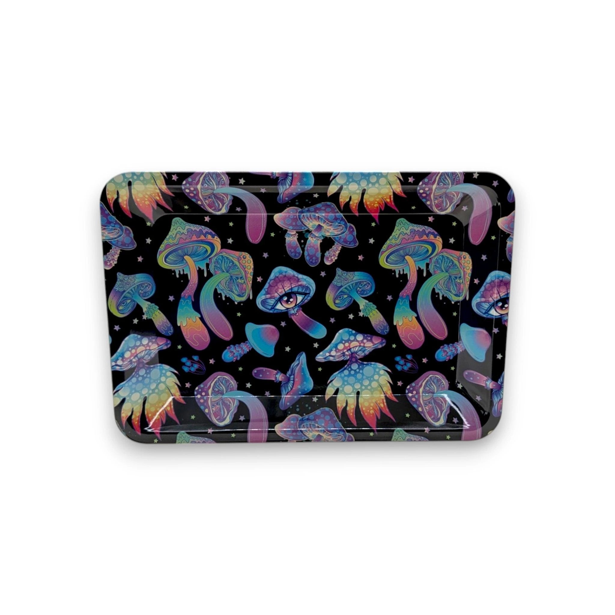 Metalltablett mit psychedelischem Shrooms-Print – Perfekte Bauunterlage / Rolling Tray - Tablett from DieBallerei