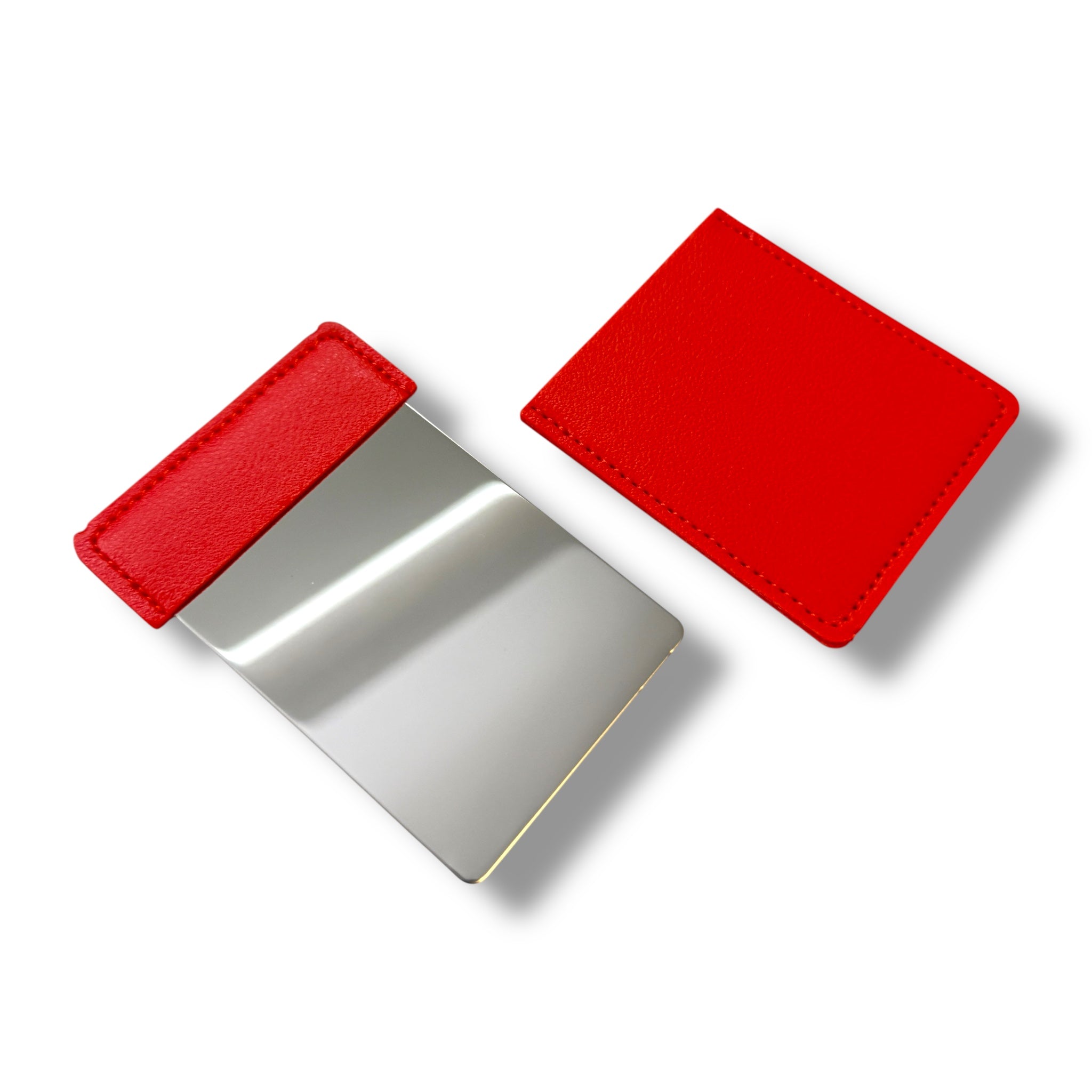 Mini Spiegel To-Go mit Hülle – Perfekt für unterwegs in rot