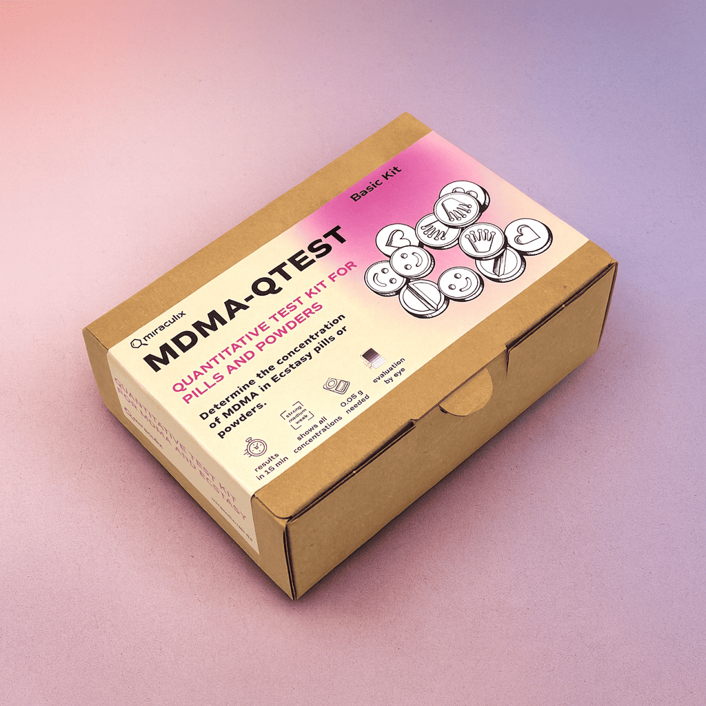 Mobiler miraculix MDMA QTest – Schnelltest zur Wirkstoffanalyse & Konzentrationsbestimmung - Basic Kit