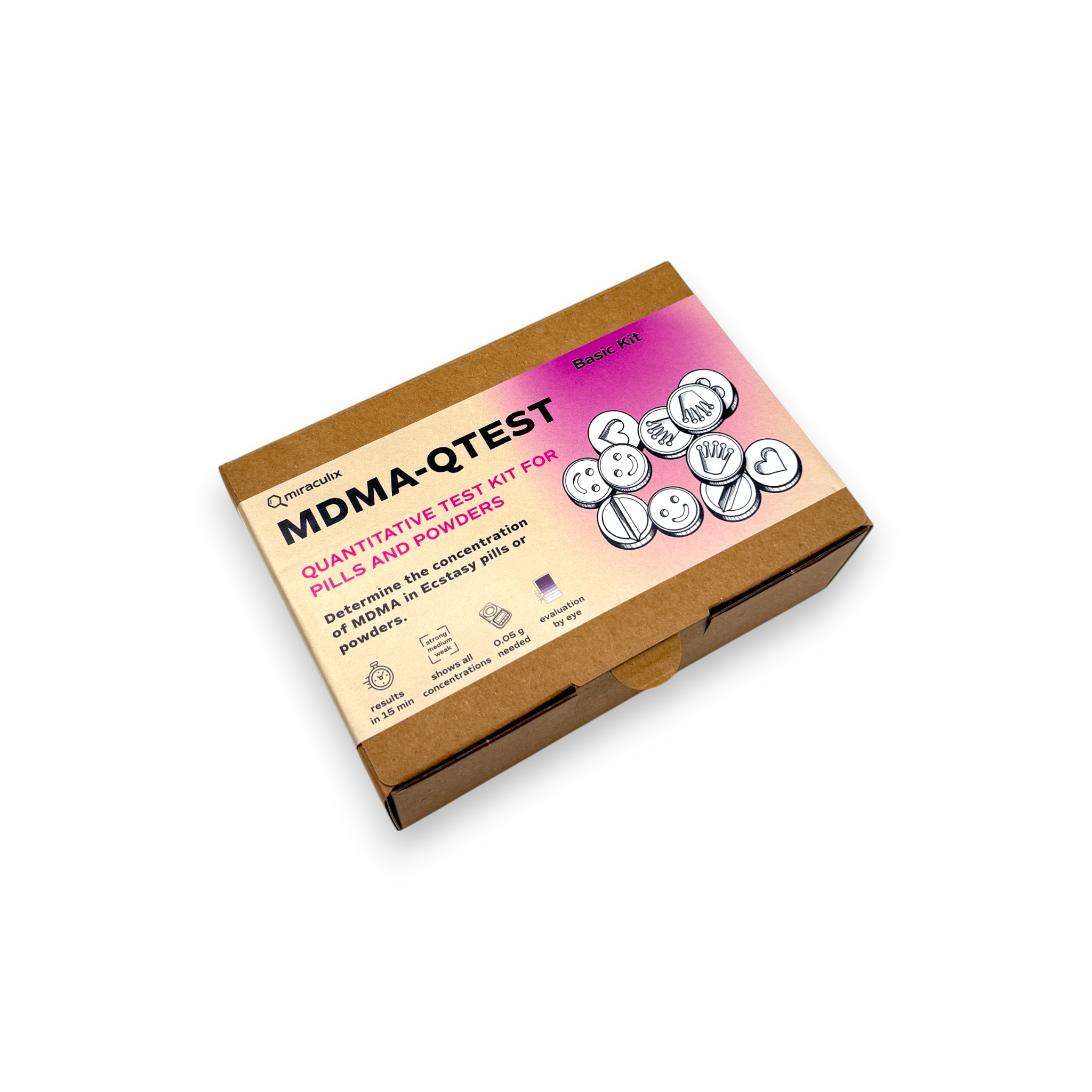 Miraculix Mobiler Schnelltest zur Bestimmung des MDMA-Gehalts & Streckstoffdetektierung (MDMA-QTest)