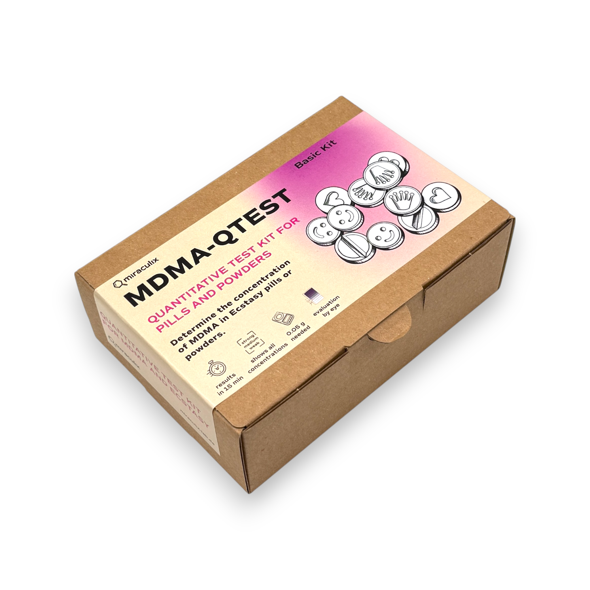 Miraculix Mobiler Schnelltest zur Bestimmung des MDMA-Gehalts & Streckstoffdetektierung (MDMA-QTest)