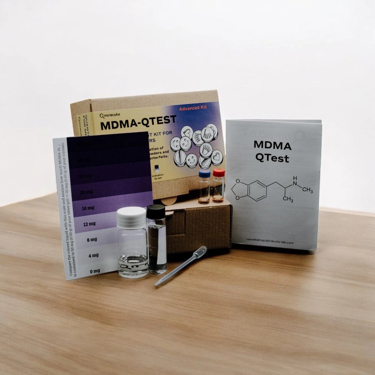 Miraculix Mobiler Schnelltest zur Bestimmung des MDMA-Gehalts & Streckstoffdetektierung (MDMA advanced QTest) - from DieBallerei