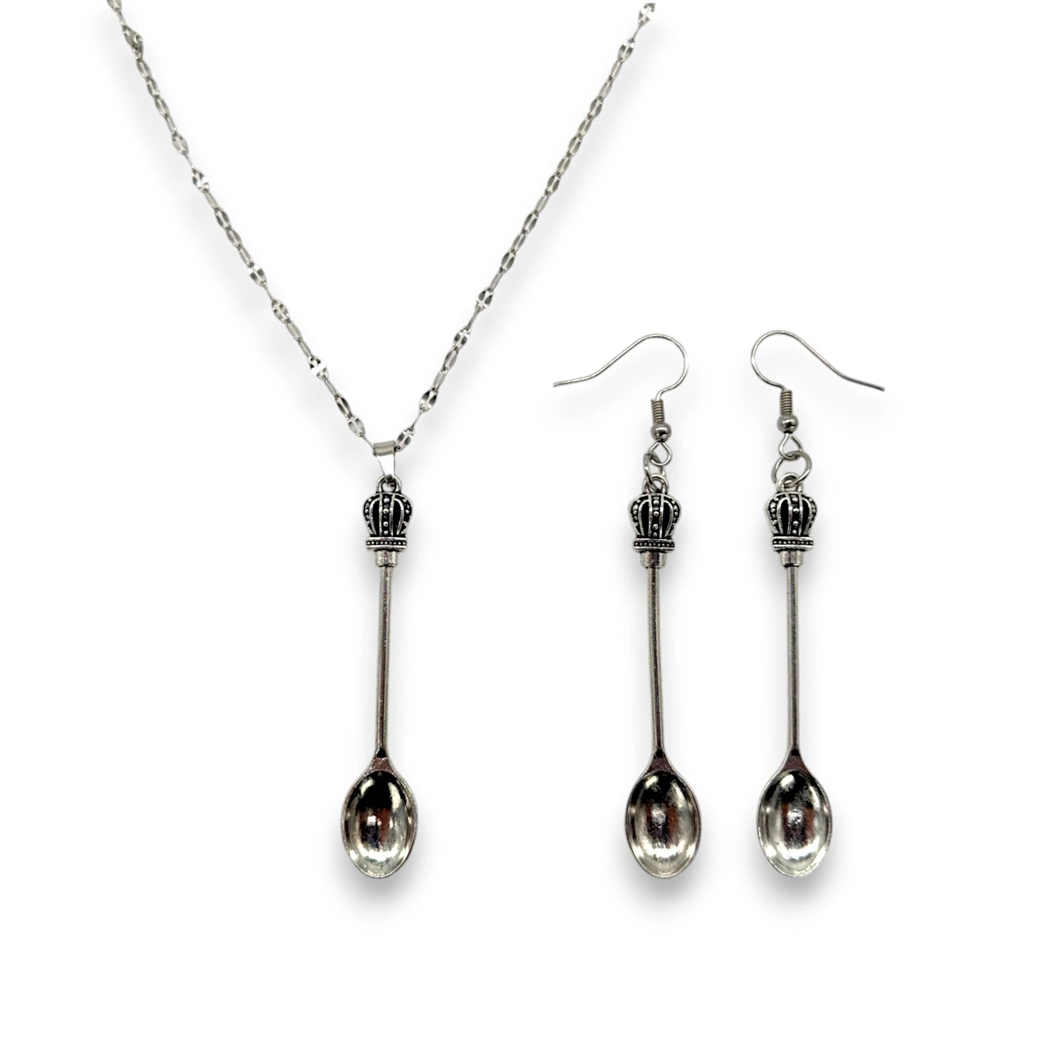 Schmuck Set Mini Löffel Anhänger mit Halskette & Ohrhänger in Silber - Anhänger from DieBallerei