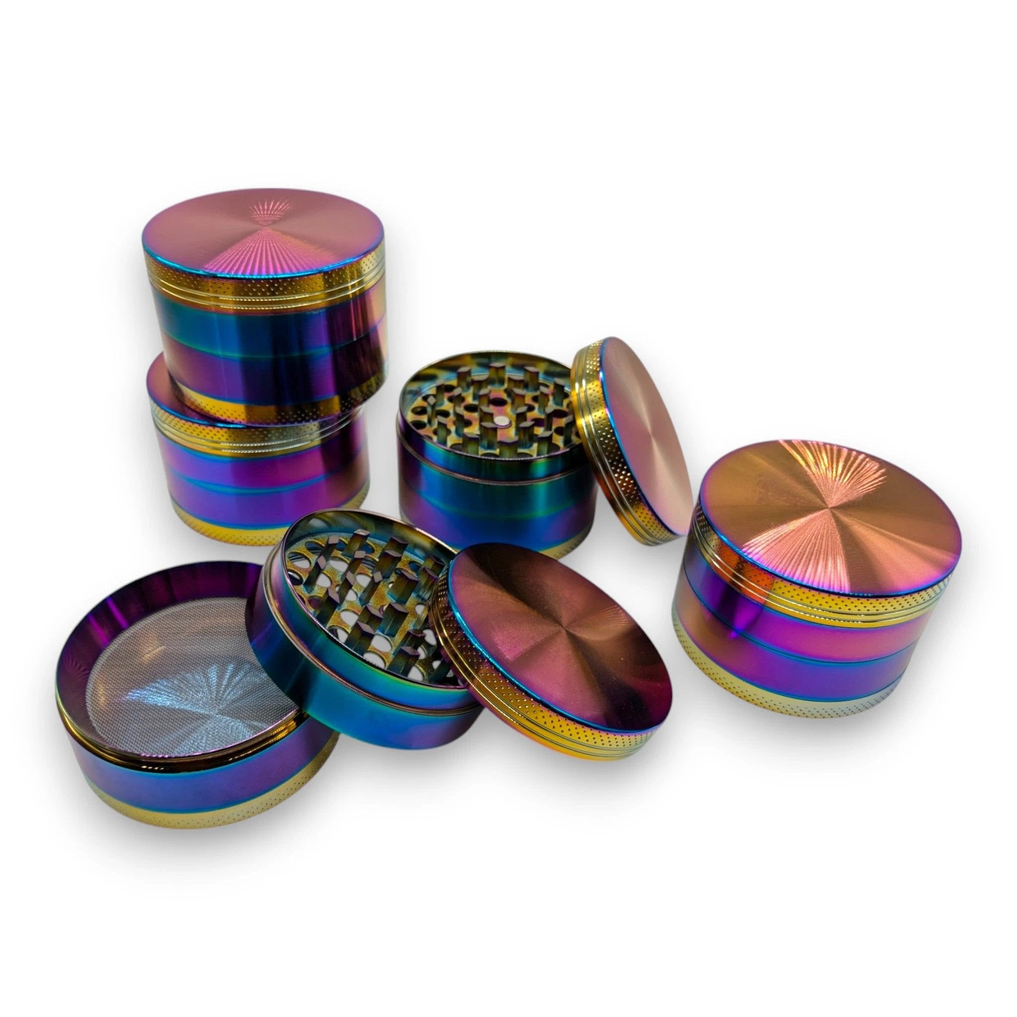XL 4-teiliger Premium Grinder – 63mm – Regenbogenfarben - Grinder from DieBallerei