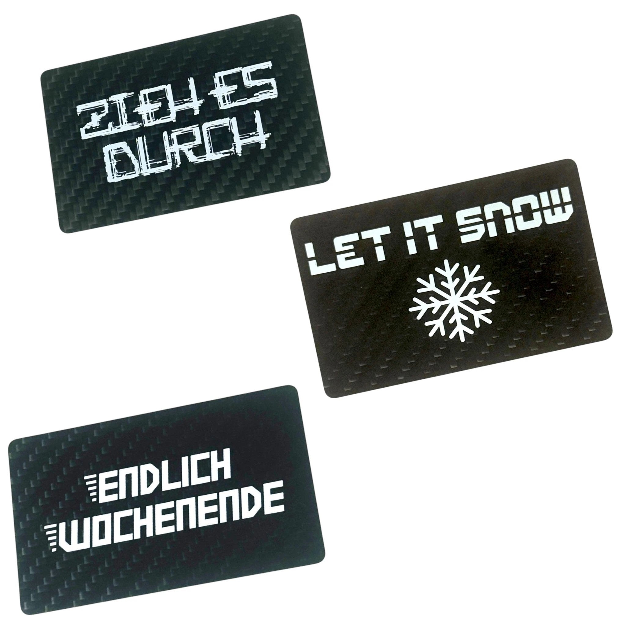 3-er Set Hack Karte aus Carbon – 3 stylische Designs! - from DieBallerei