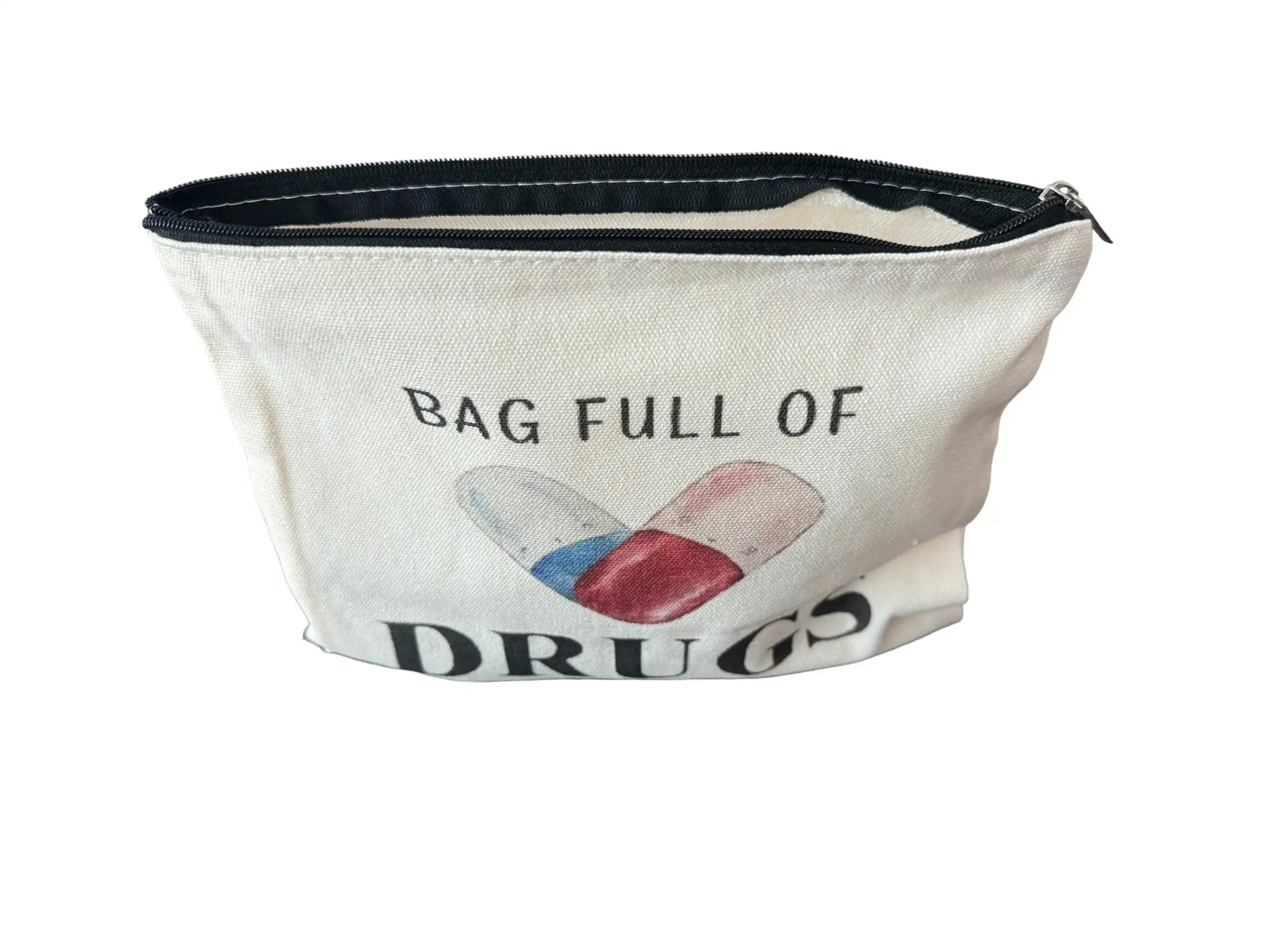Canvas-Beutel mit „Bag Full of Drugs“ Aufdruck Beige - from DieBallerei