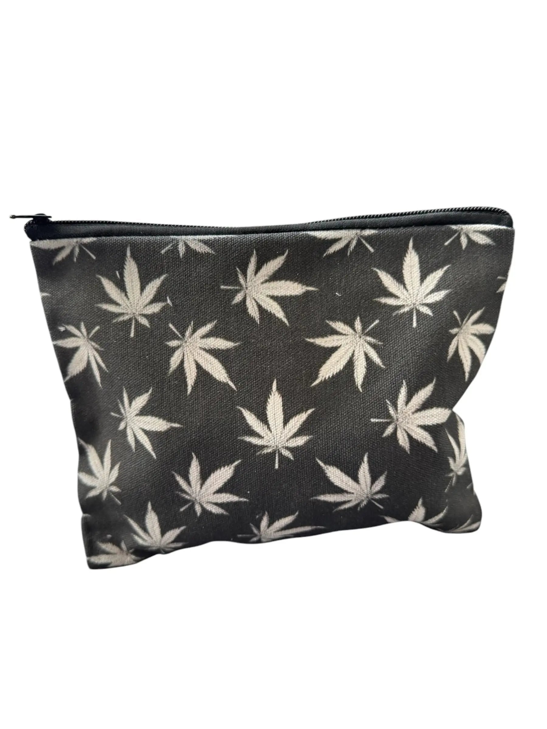 Praktischer Canvas-Beutel Schwarz mit "Hanfblatt" Aufdruck - from DieBallerei
