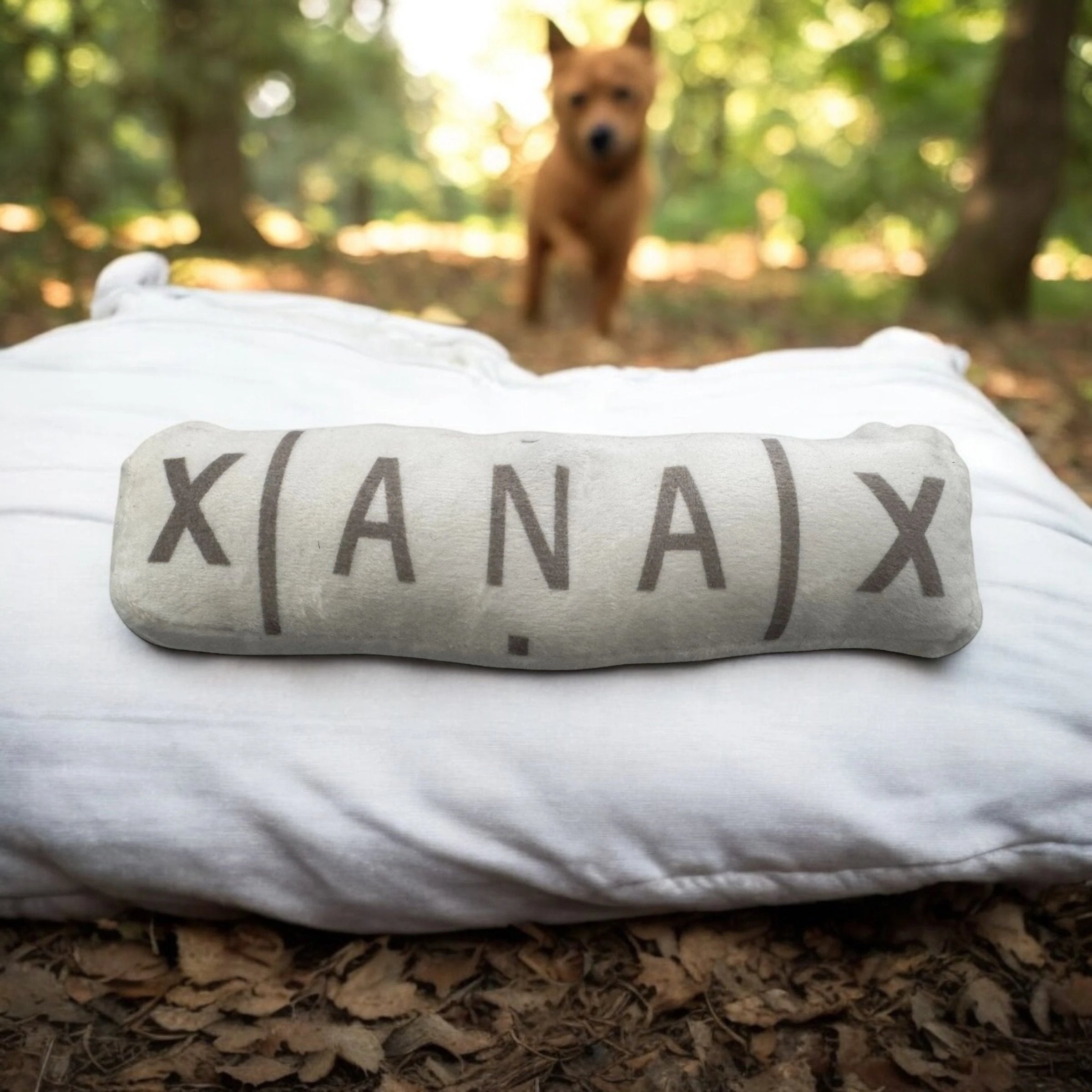 Hundespielzeug – Tablettenform - Xanax, 20cm x 5cm mit Quietsch-Element - Joint from DieBallerei