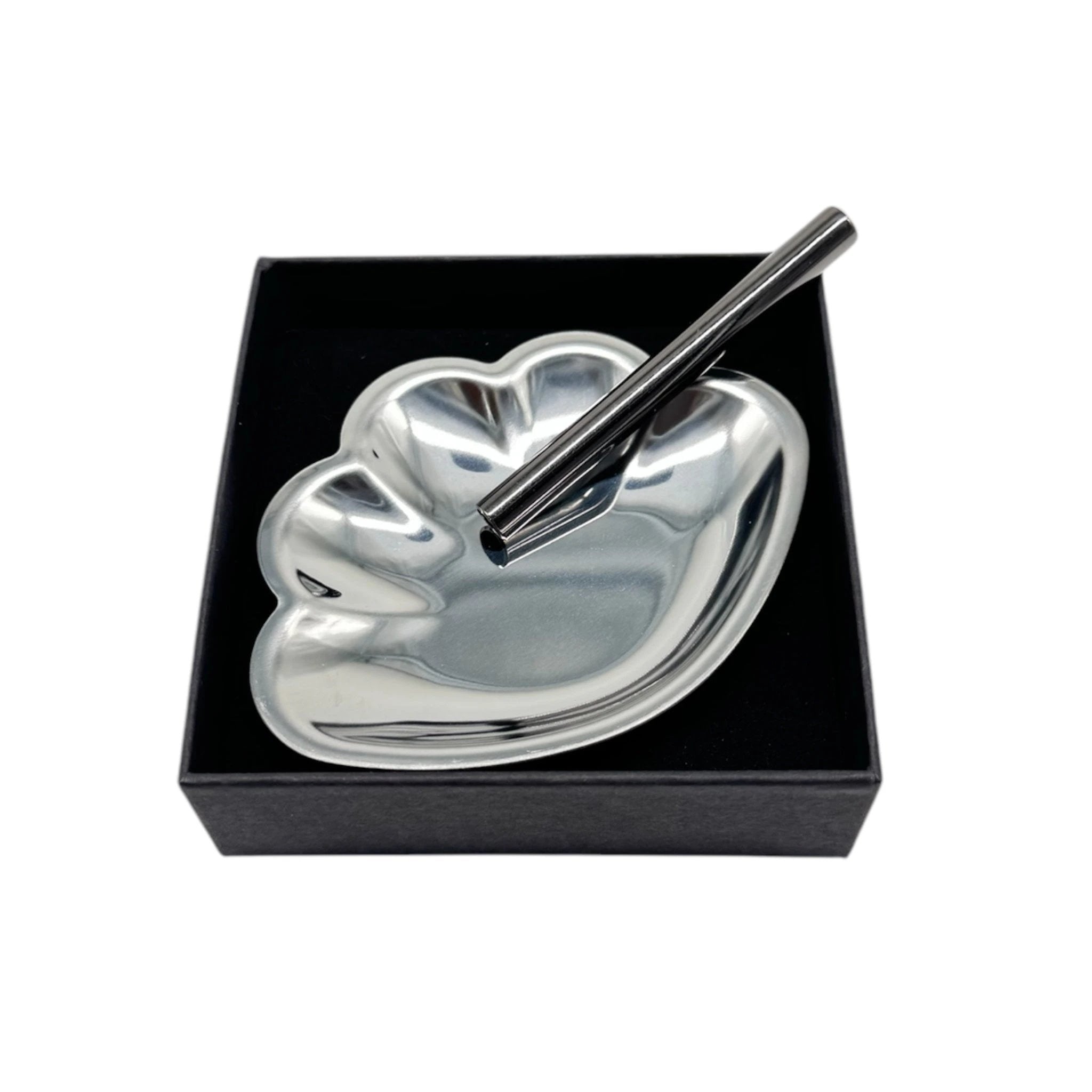 Muschel Metall Brettchen – Edle Ziehunterlage inkl. Röhrchen in Schwarzer Geschenkbox - from DieBallerei