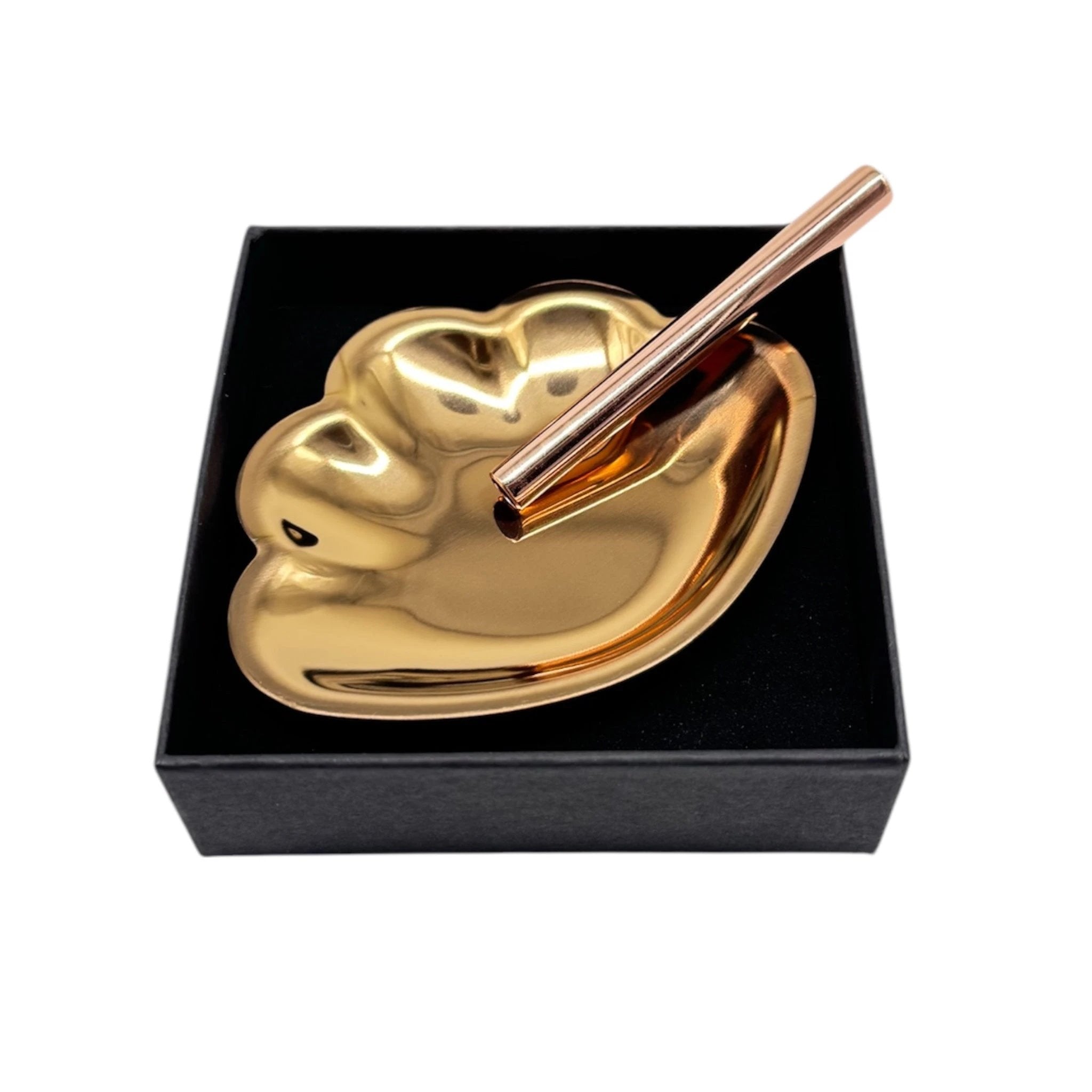 Muschel Metall Brettchen – Edle Ziehunterlage inkl. Röhrchen in Schwarzer Geschenkbox - from DieBallerei