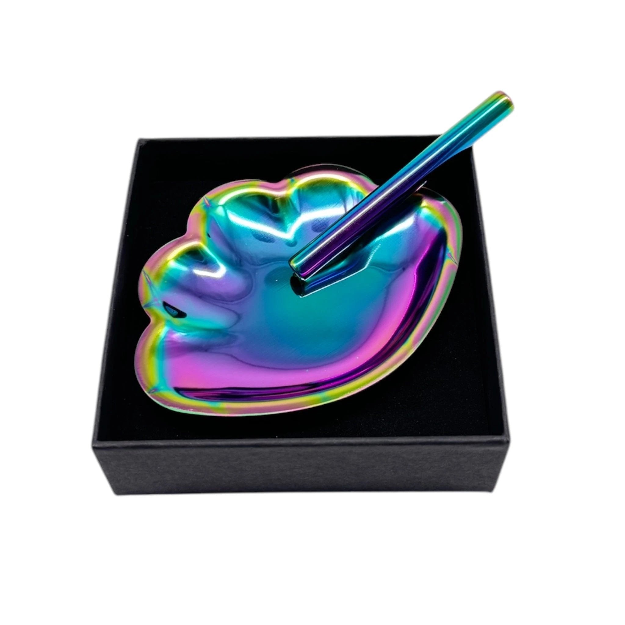 Muschel Metall Brettchen – Edle Ziehunterlage inkl. Röhrchen in Schwarzer Geschenkbox - from DieBallerei