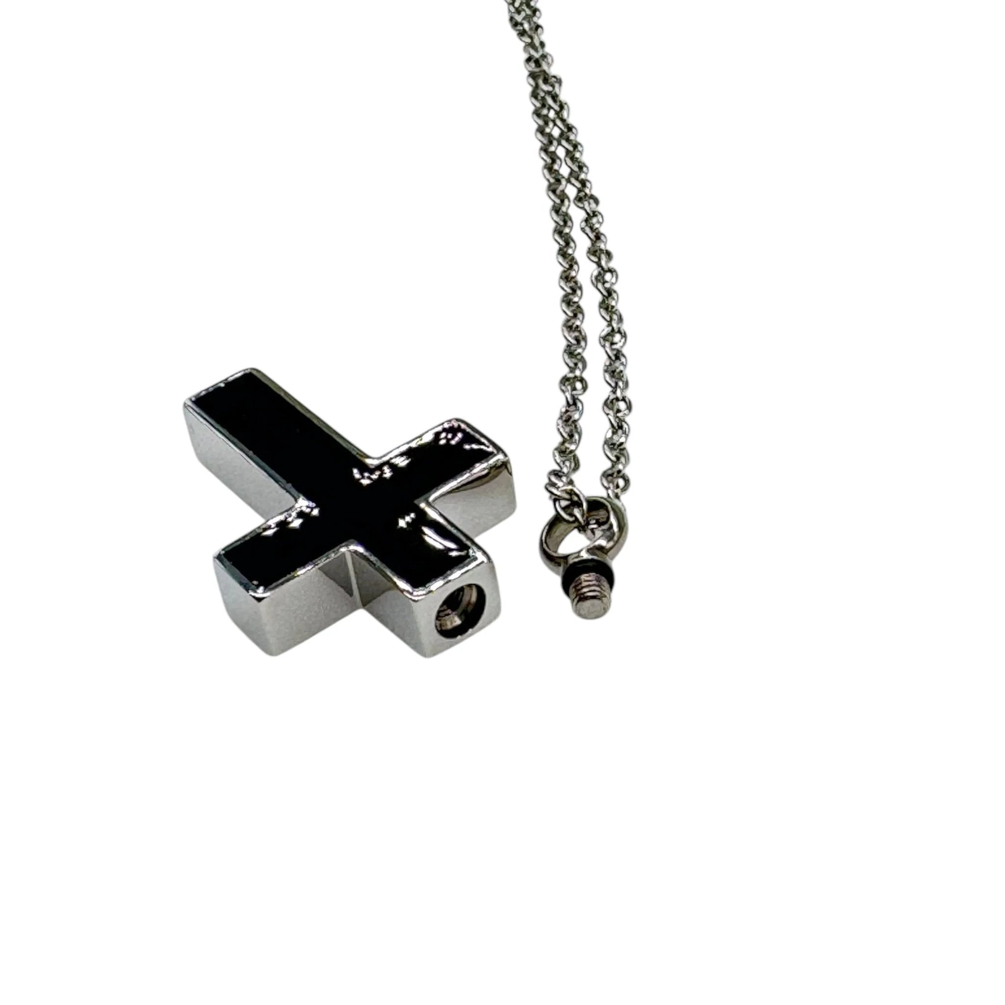 Kette mit schwarzem Kreuz-Anhänger – inkl. Mini-Trichter, ca. 31 cm - from DieBallerei