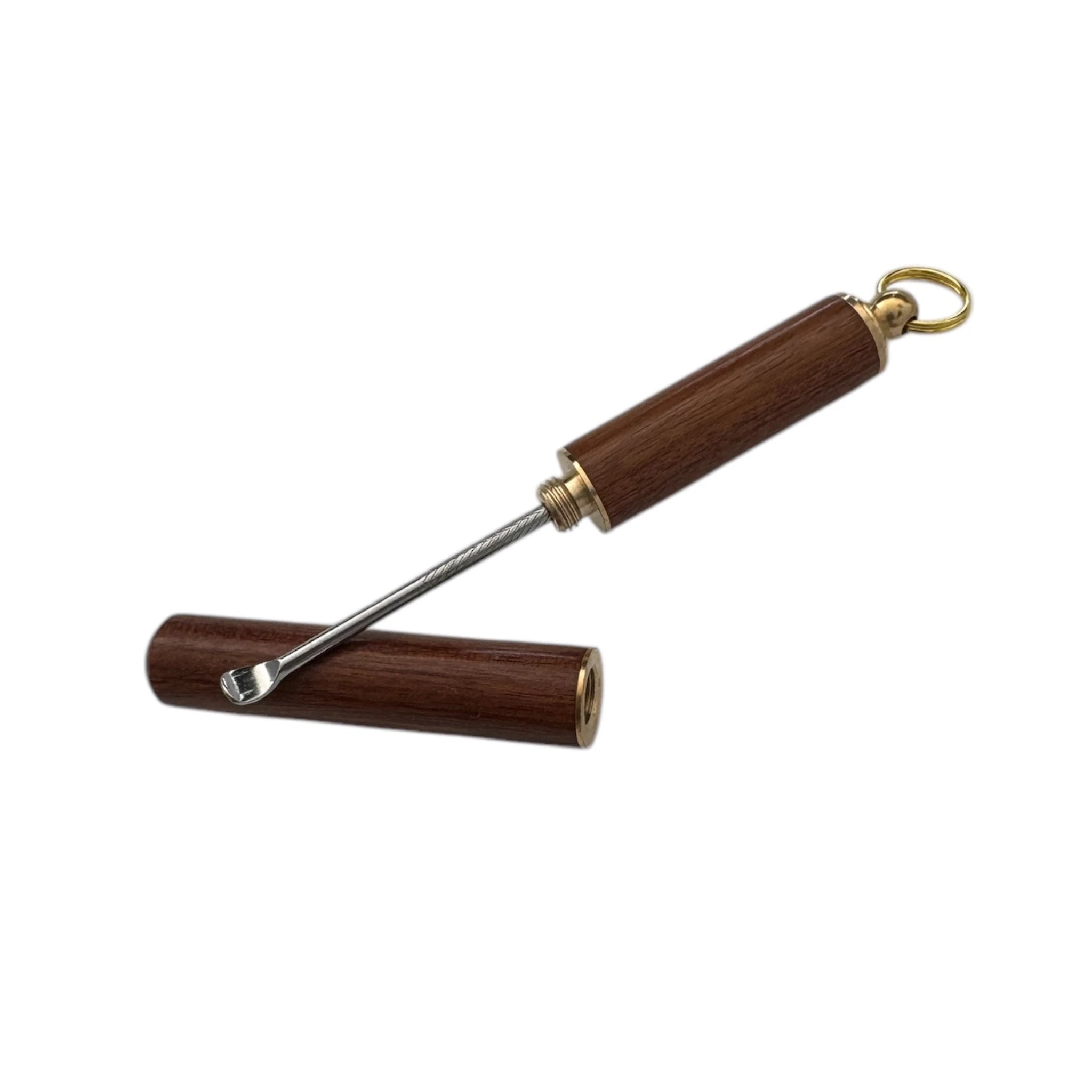 Schraubbarer Dosierlöffel – Sandelholzoptik Nussbaum mit Schlüsselanhänger Holz - from DieBallerei