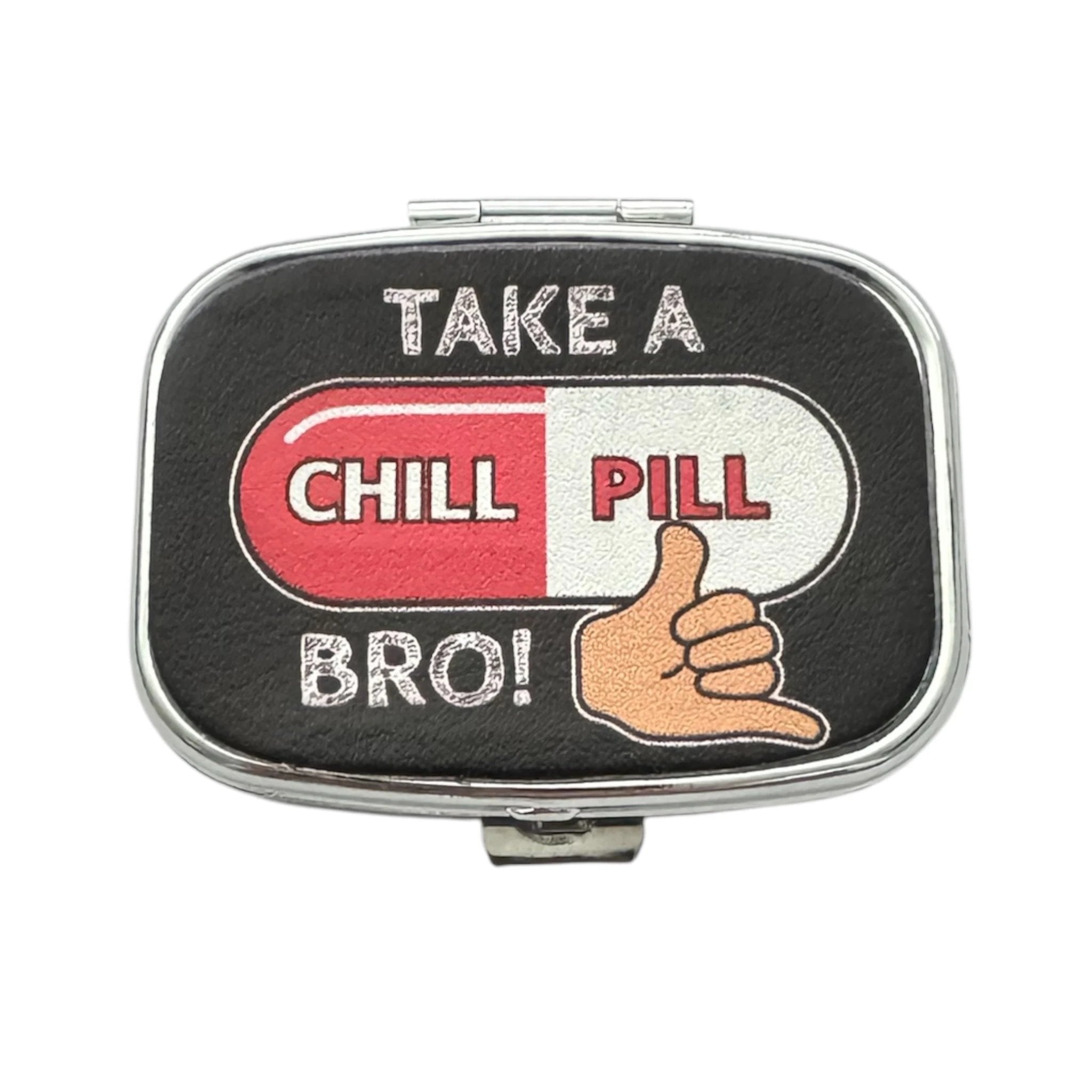 Pillendose „Take a Chill Pill, Bro!“ – kompakt, cool, klar verteilt - from DieBallerei