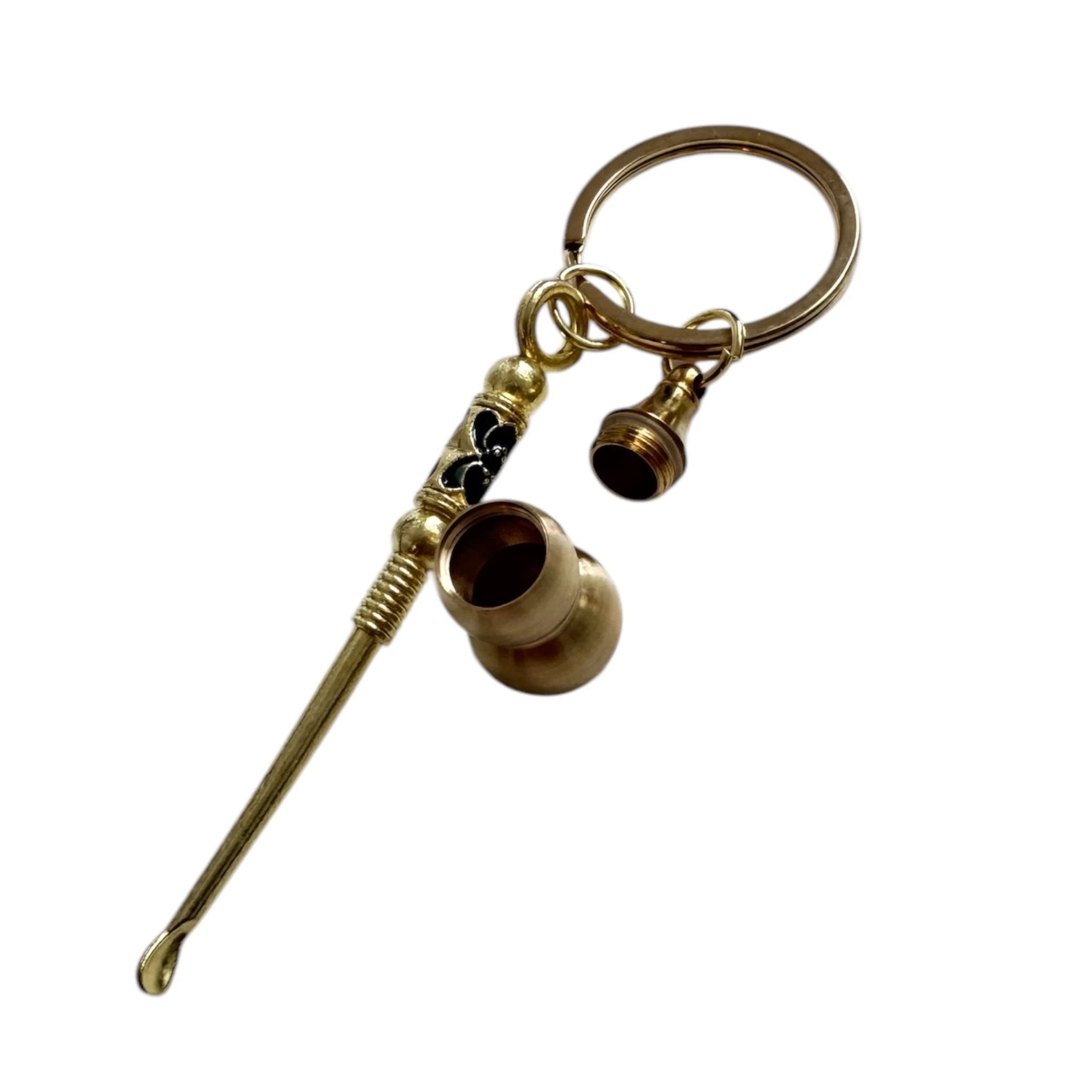 Mini-Löffel Schlüsselanhänger „Ornament“ Blau mit Geheimfach – Für bunte Momente unterwegs - from DieBallerei