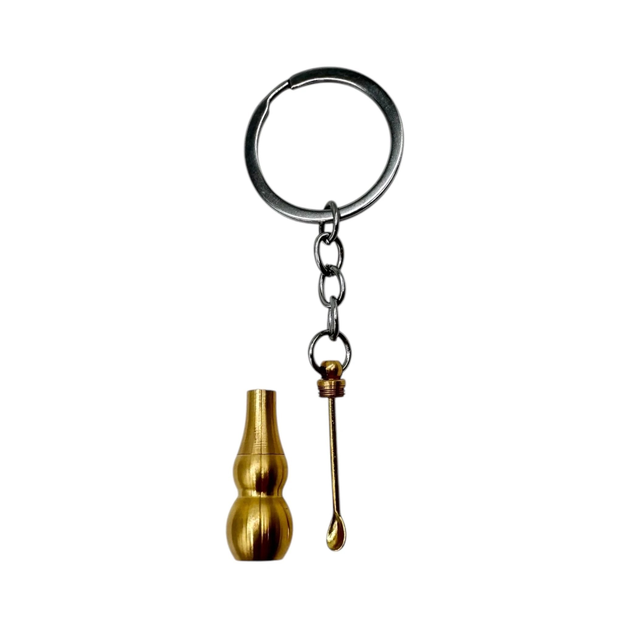 Schlüsselanhänger Gold mit integriertem Mini-Löffel – kompakt, edel, immer dabei - Anhänger from DieBallerei