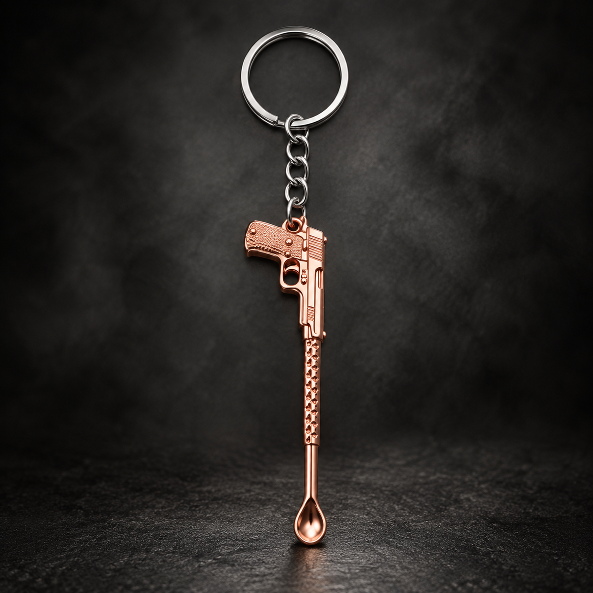 Pistolen-Löffel Schlüsselanhänger – Roségold