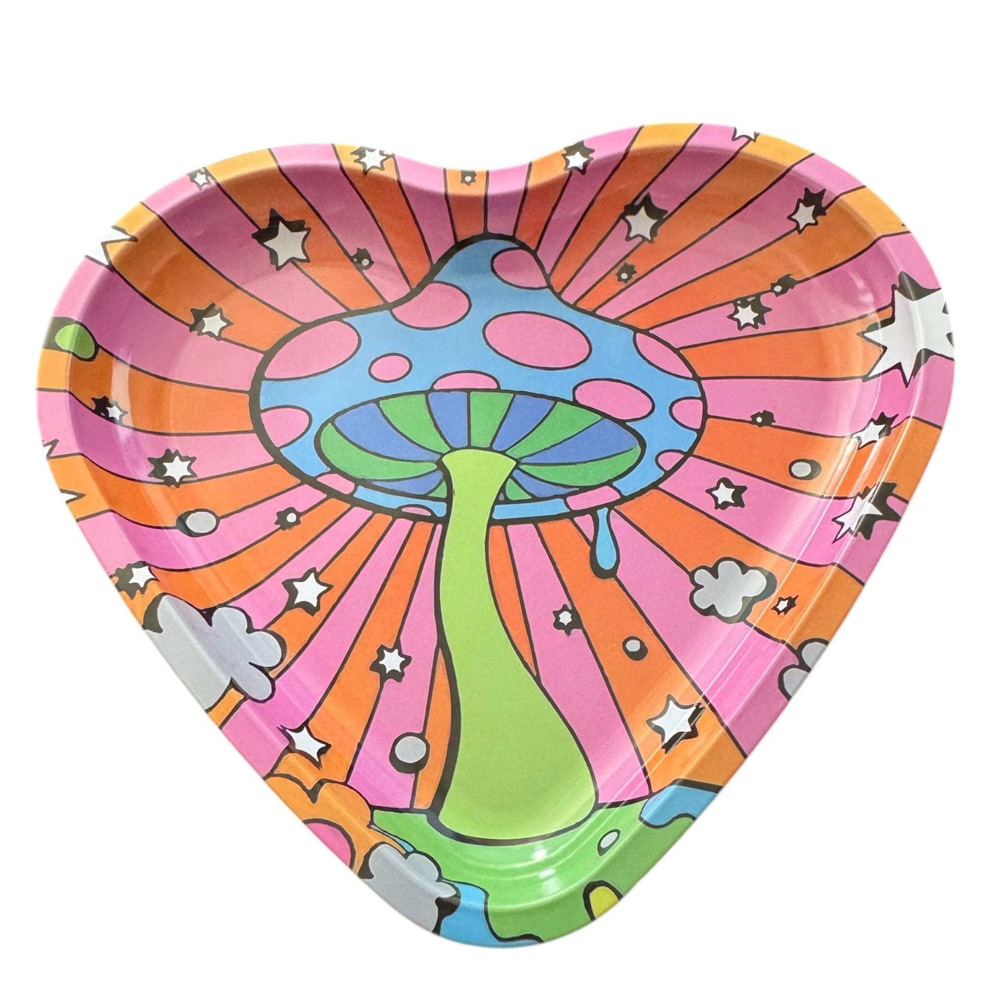 Psychedelic Shroom Herz-Unterlage – Zieh & Bau mit Stil! - from DieBallerei