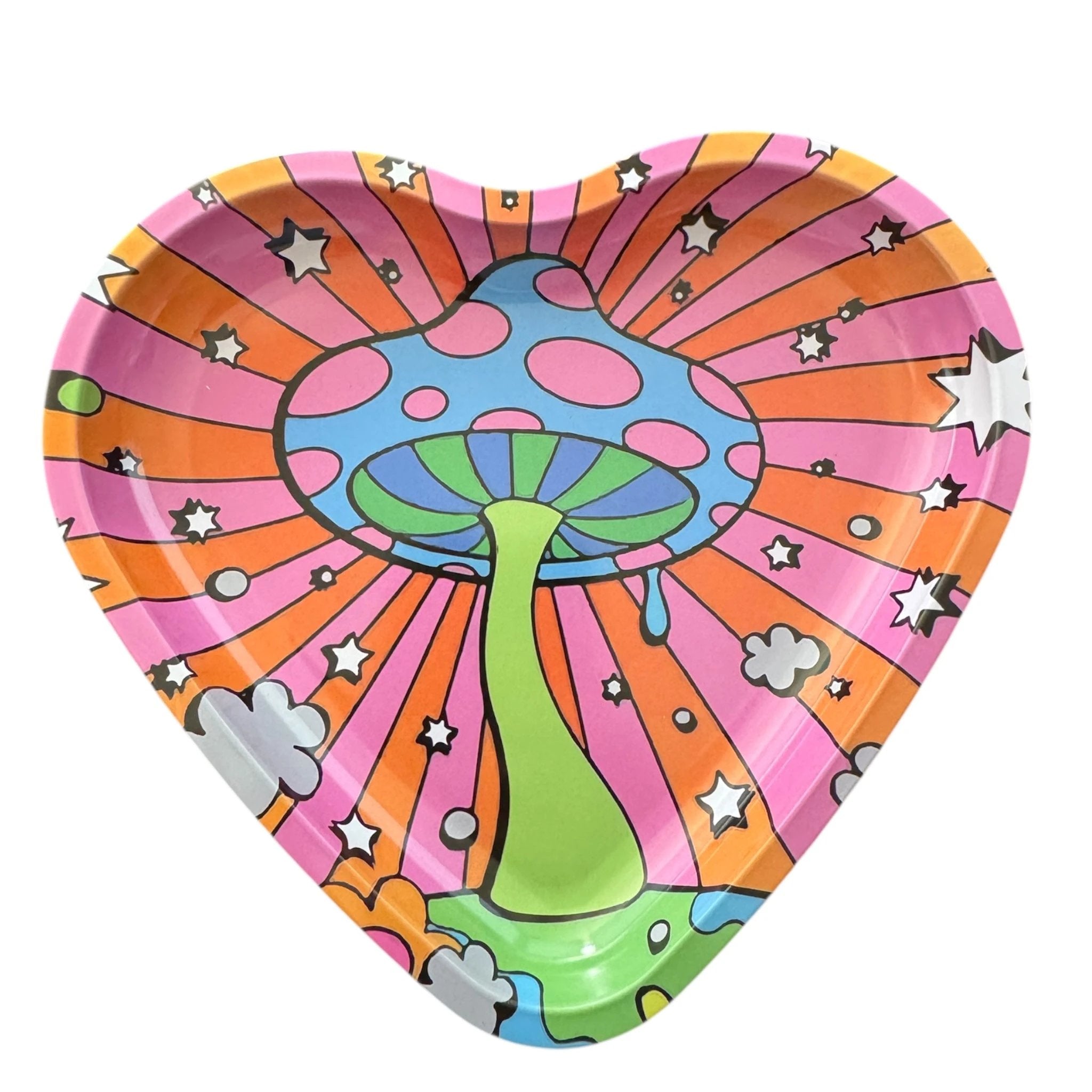 Psychedelic Shroom Herz-Unterlage – Zieh & Bau mit Stil! - from DieBallerei