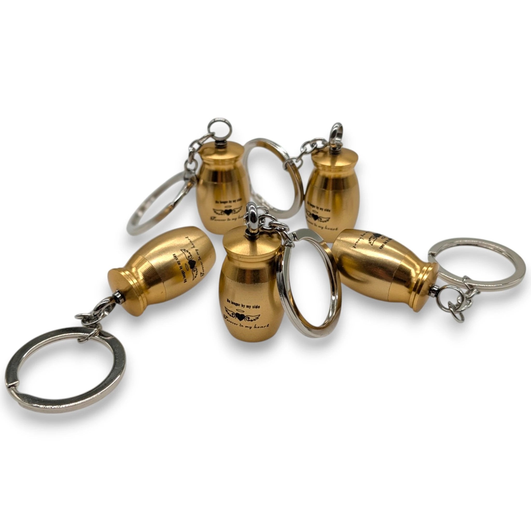 Mini Kapsel Anhänger – Schlüsselanhänger zum Schrauben für unterwegs (Gold) - from DieBallerei