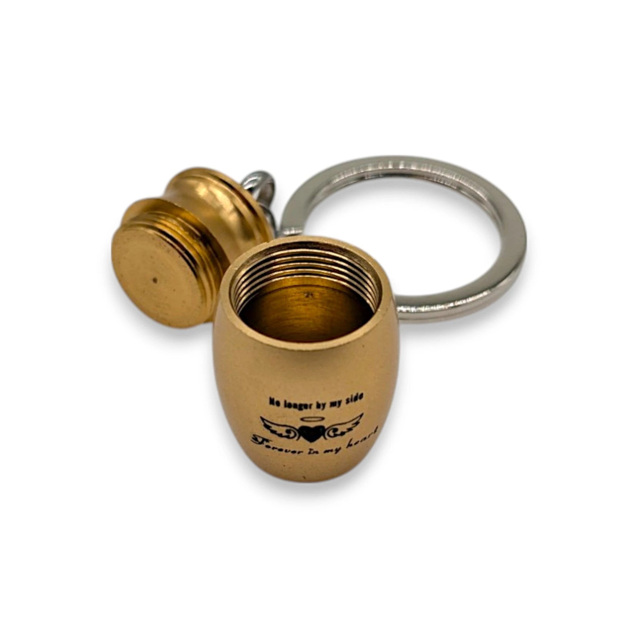 Mini Kapsel Anhänger – Schlüsselanhänger zum Schrauben für unterwegs (Gold) - from DieBallerei