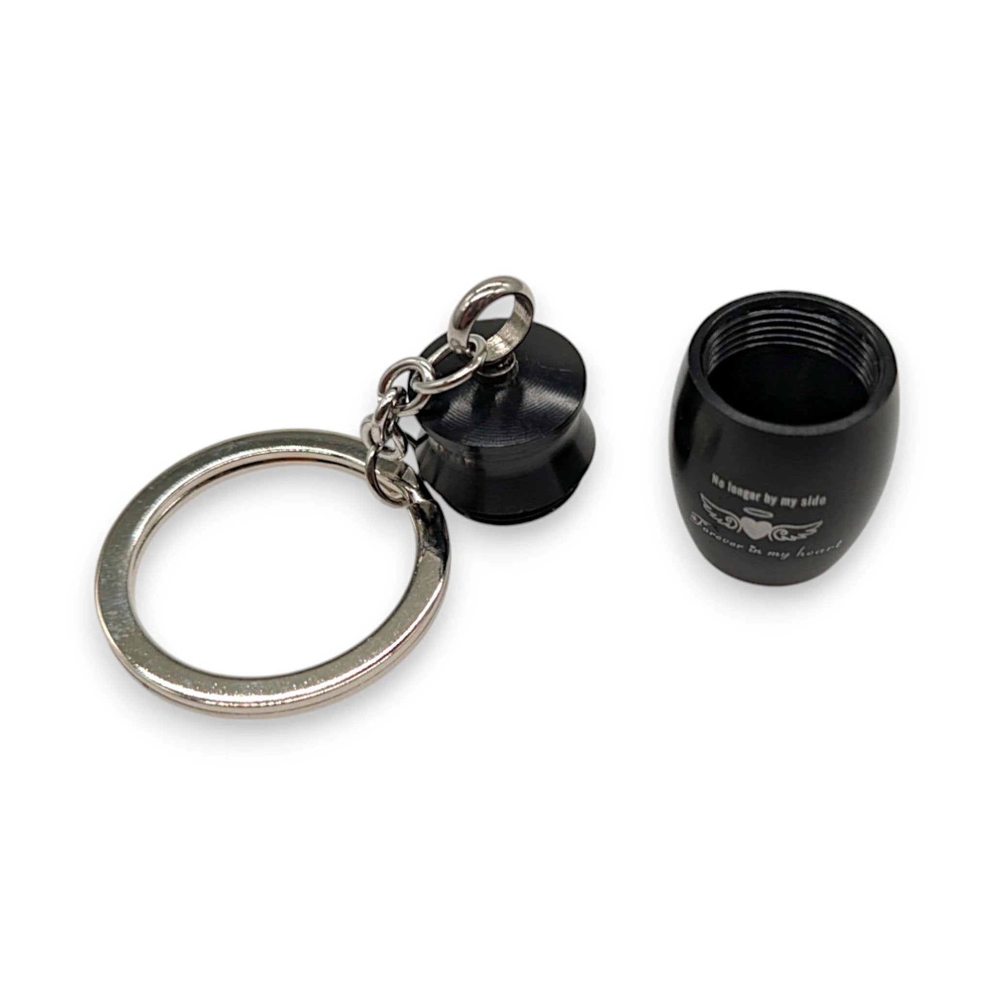 Mini Kapsel Anhänger – Schwarz - Schlüsselanhänger zum Schrauben für unterwegs - from DieBallerei