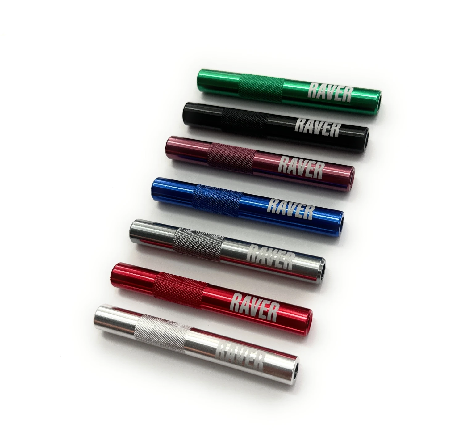 Zieh-Röhrchen aus Aluminium mit Gravur "Raver" in 7 Farben - from DieBallerei