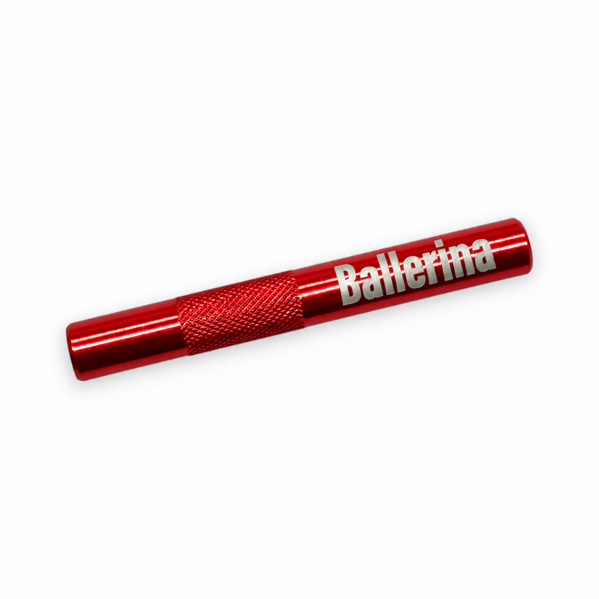 Rotes Aluminium-Ziehröhrchen mit Ballerina-Gravur