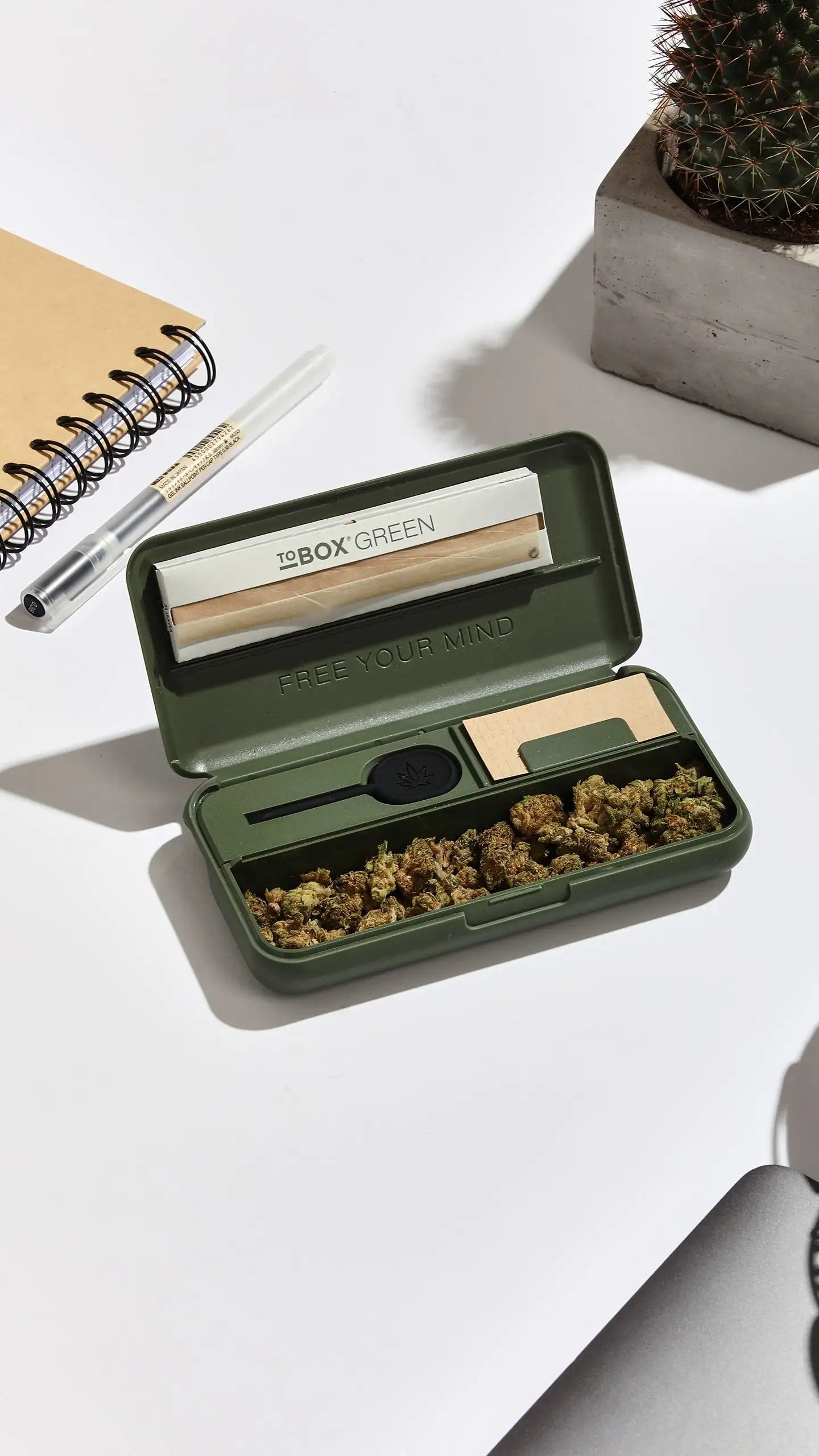 ToBOX GREEN – Die perfekte TO GO-Lösung! Rolling & Grinder in 5 Farben - Schnupftabakdose from DieBallerei