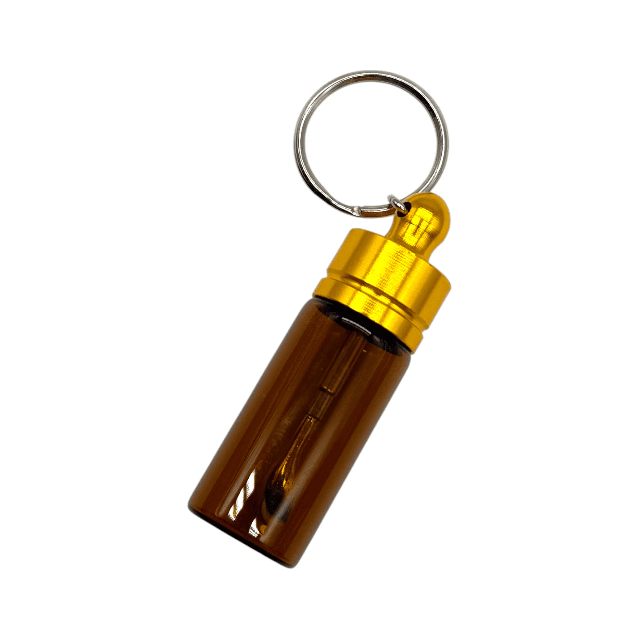 Stabiler Spender mit Teleskoplöffel – Schlüsselanhänger Braun mit Gold oder Rosé-Gold Deckel - from DieBallerei