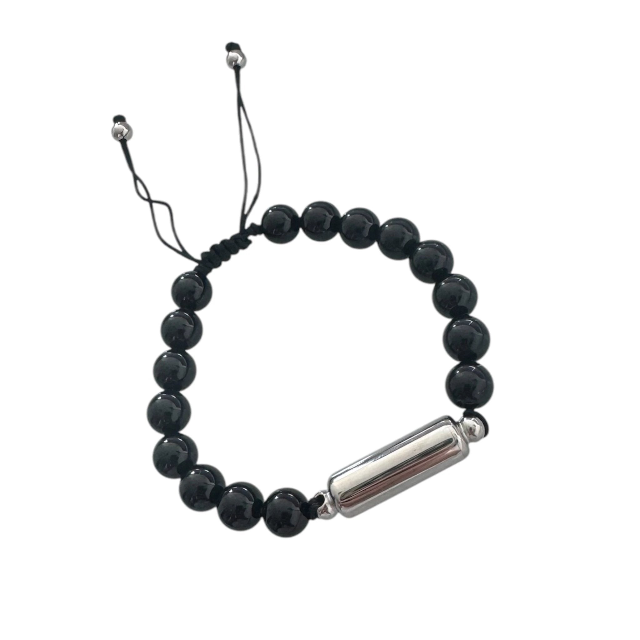 Stylisches Onyx-Armband mit Füllbarer Kapsel (Silber) – Deine perfekte Mischung aus Stil und Funktion - Anhänger from DieBallerei