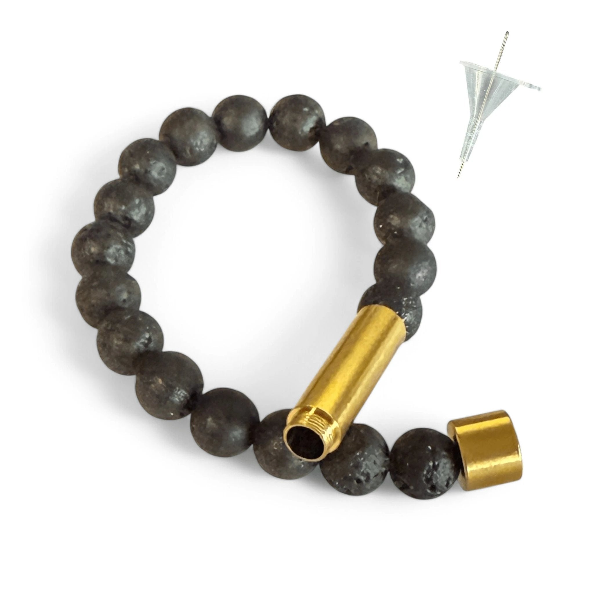 Stylisches Onyx-Armband mit Füllbarer Kapsel – Deine perfekte Mischung aus Stil und Funktion schwarz/gold - Anhänger from DieBallerei