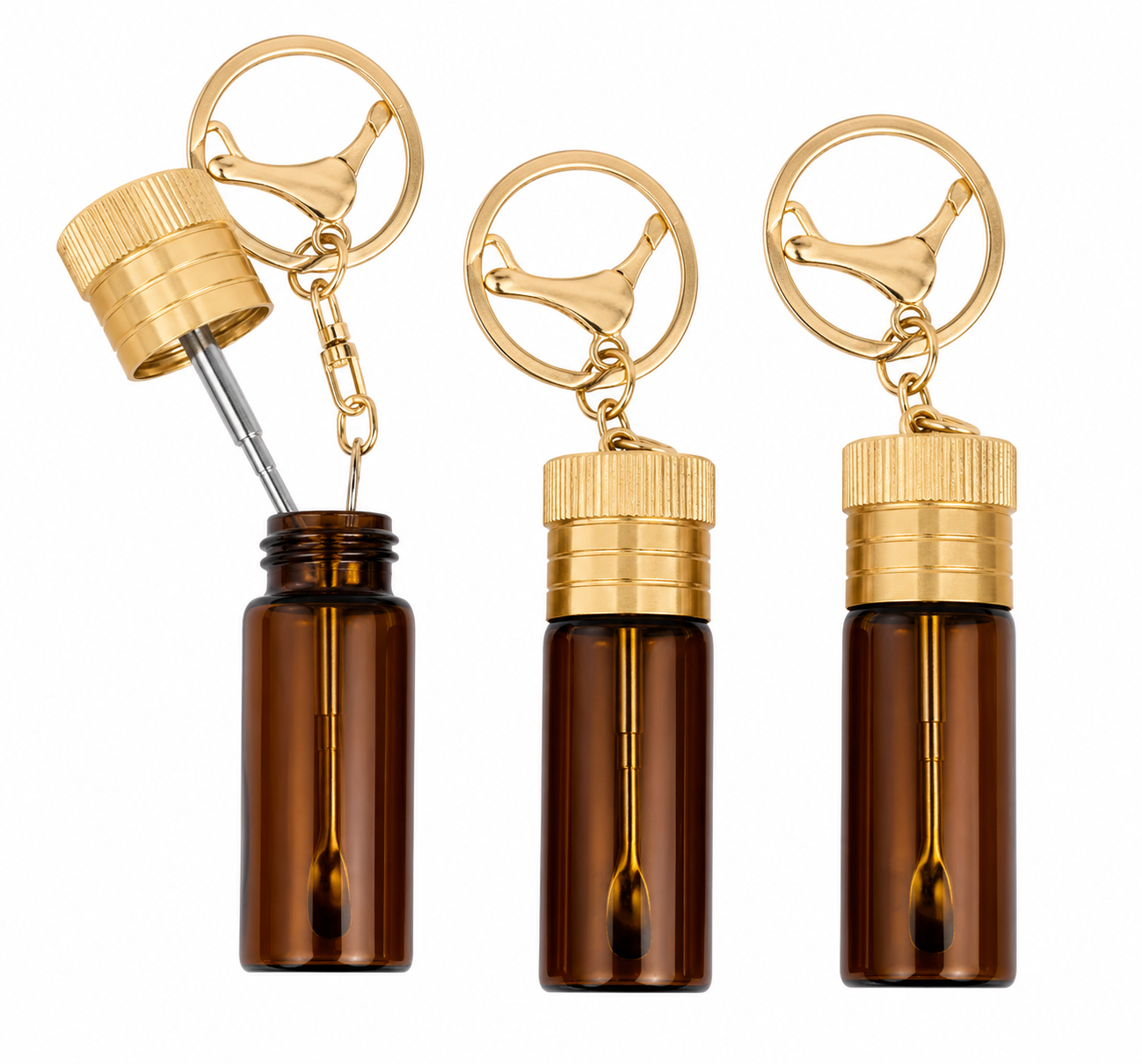 đ€ Teleskop-Löffel AnhĂ€nger â Amber Brown mit Gold Details