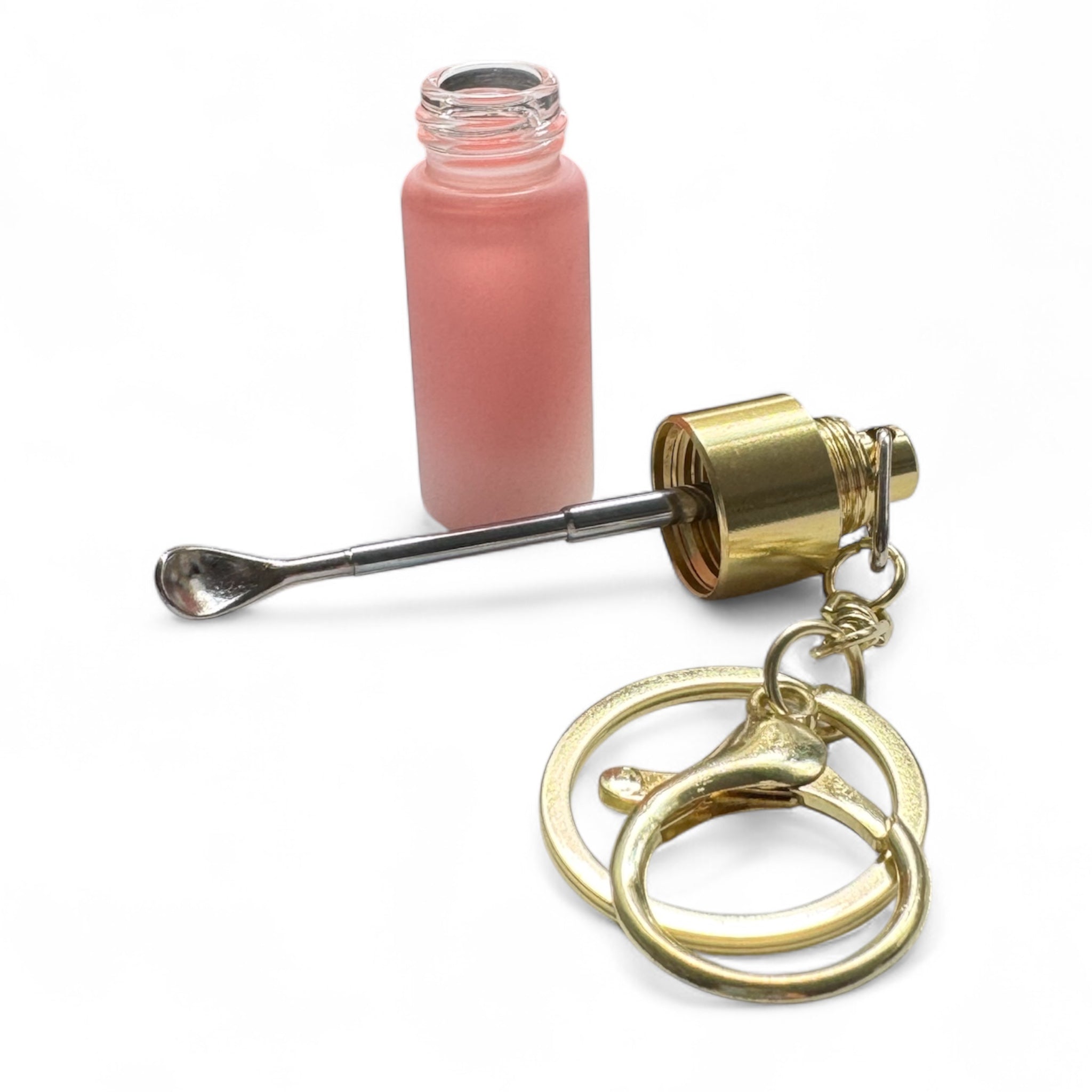 💗 Teleskop-Löffel Anhänger – Rosé mit Gold Details