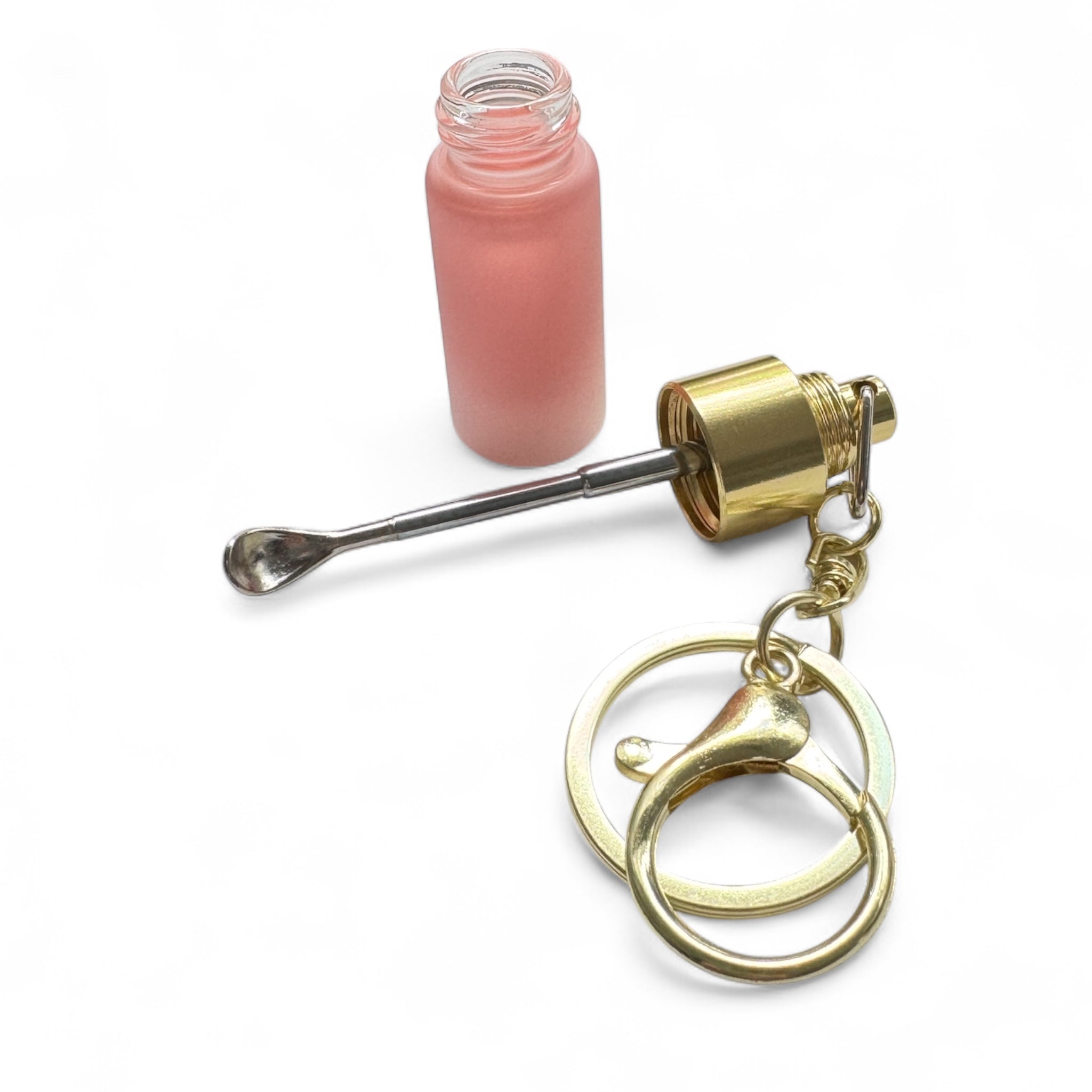 💗 Teleskop-Löffel Anhänger – Rosé mit Gold Details