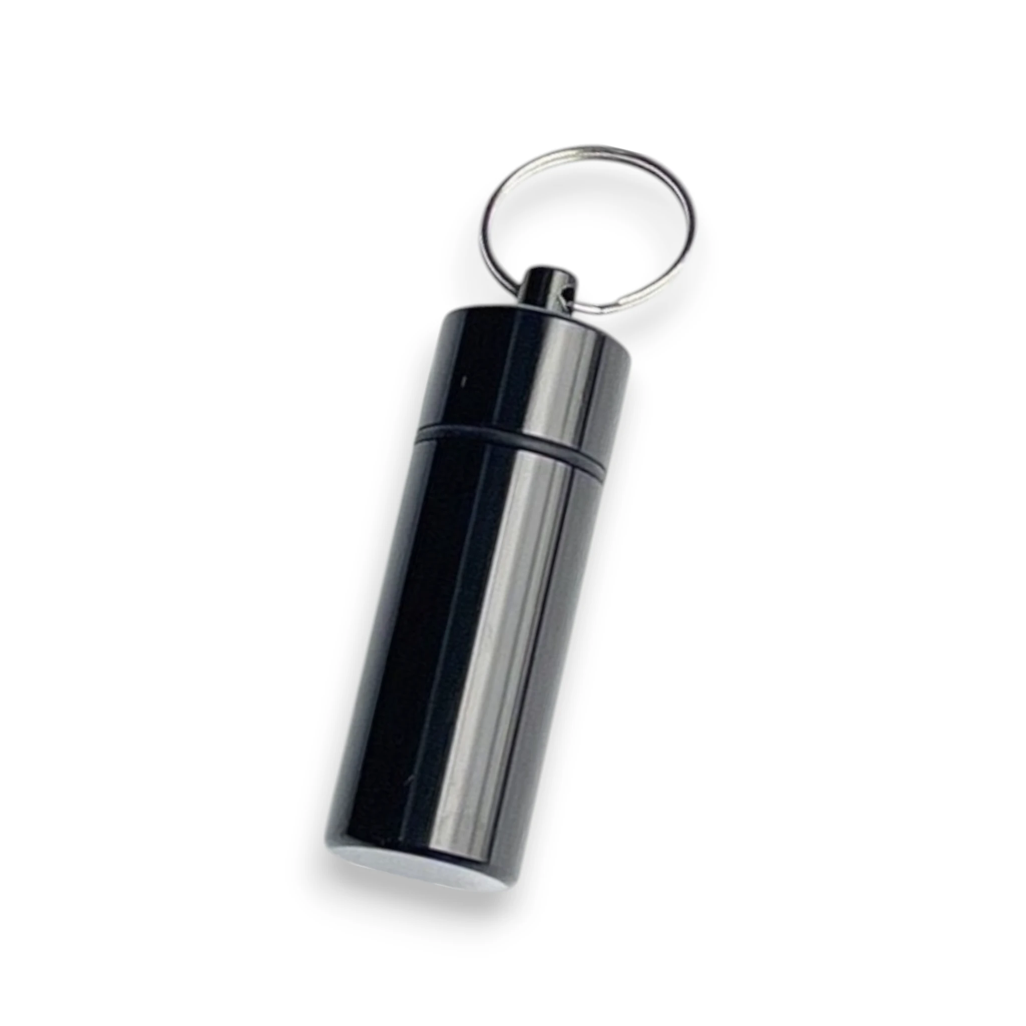 Verschließbare Aluminium-Pillenbox als Schlüsselanhänger – Extra Groß & Praktisch (Schwarz) - from DieBallerei