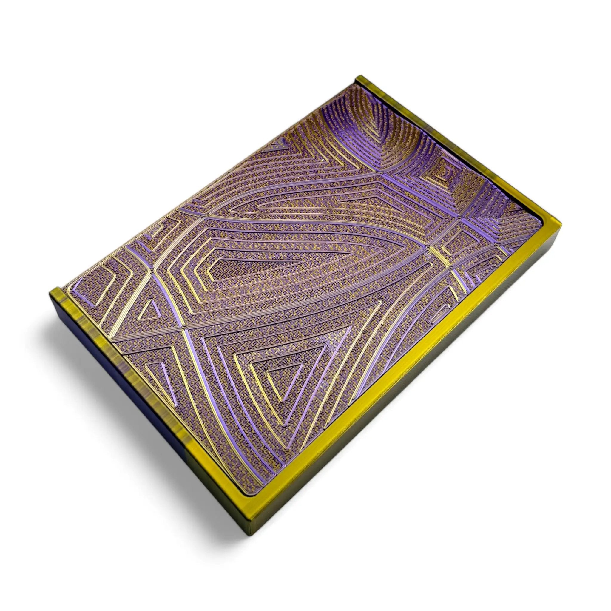 Baller-Box XL Waves of Thought inkl. integriertem Spiegel, 2x Röhrchen und Hack-Karten Gold / Lila - from DieBallerei