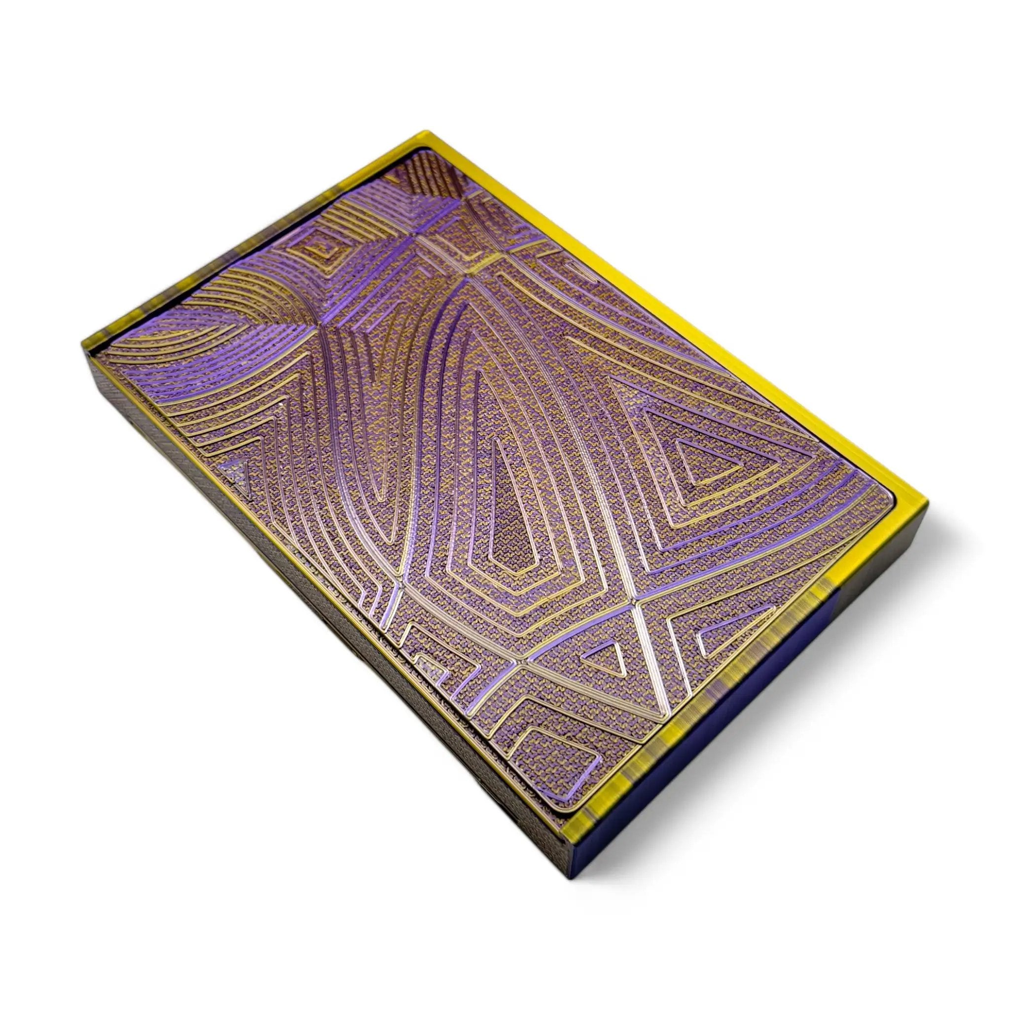 Baller-Box XL Waves of Thought inkl. integriertem Spiegel, 2x Röhrchen und Hack-Karten Gold / Lila - from DieBallerei