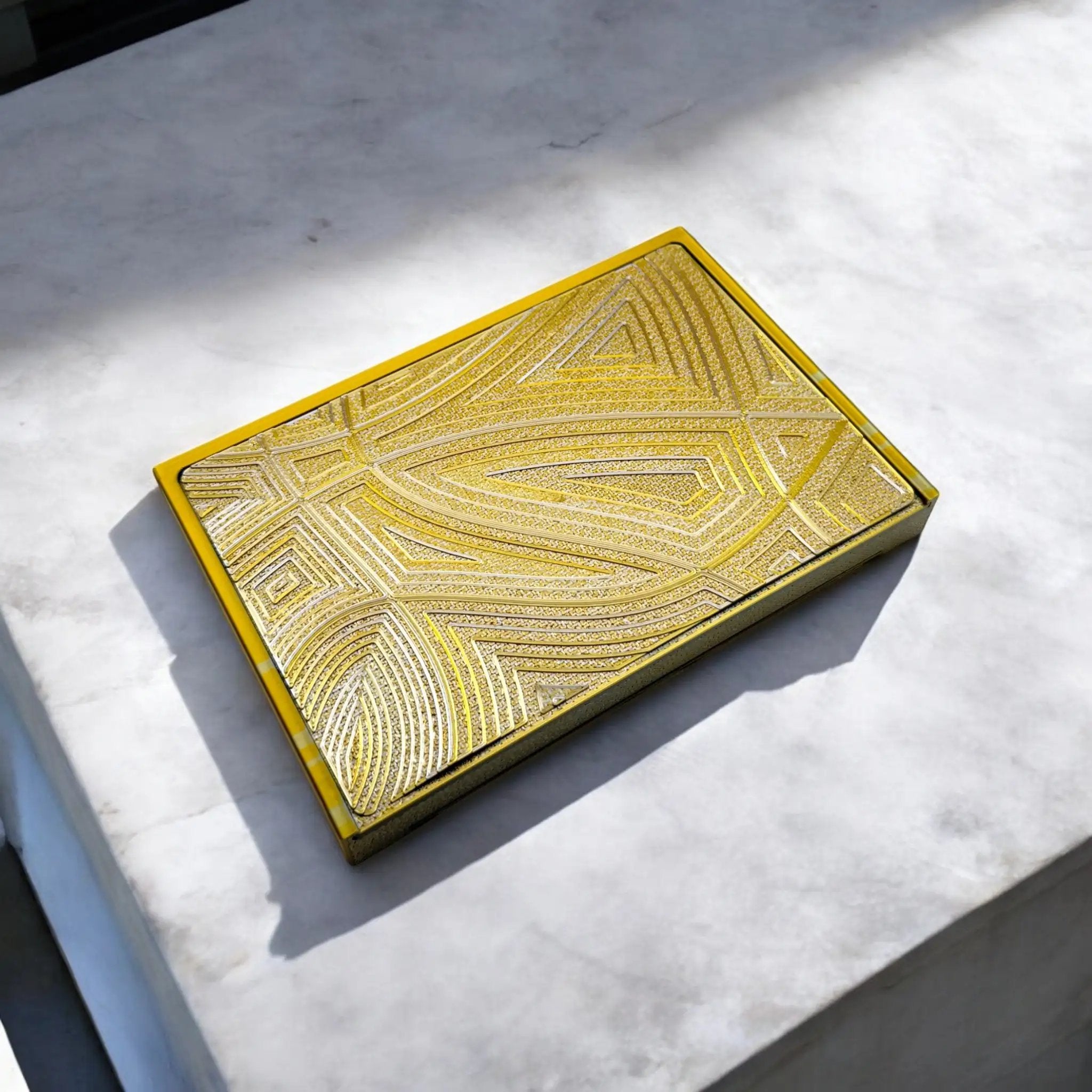 Baller-Box XL Waves of Thought inkl. integriertem Spiegel, 2x Röhrchen und Hack-Karten Gold / Silber - from DieBallerei